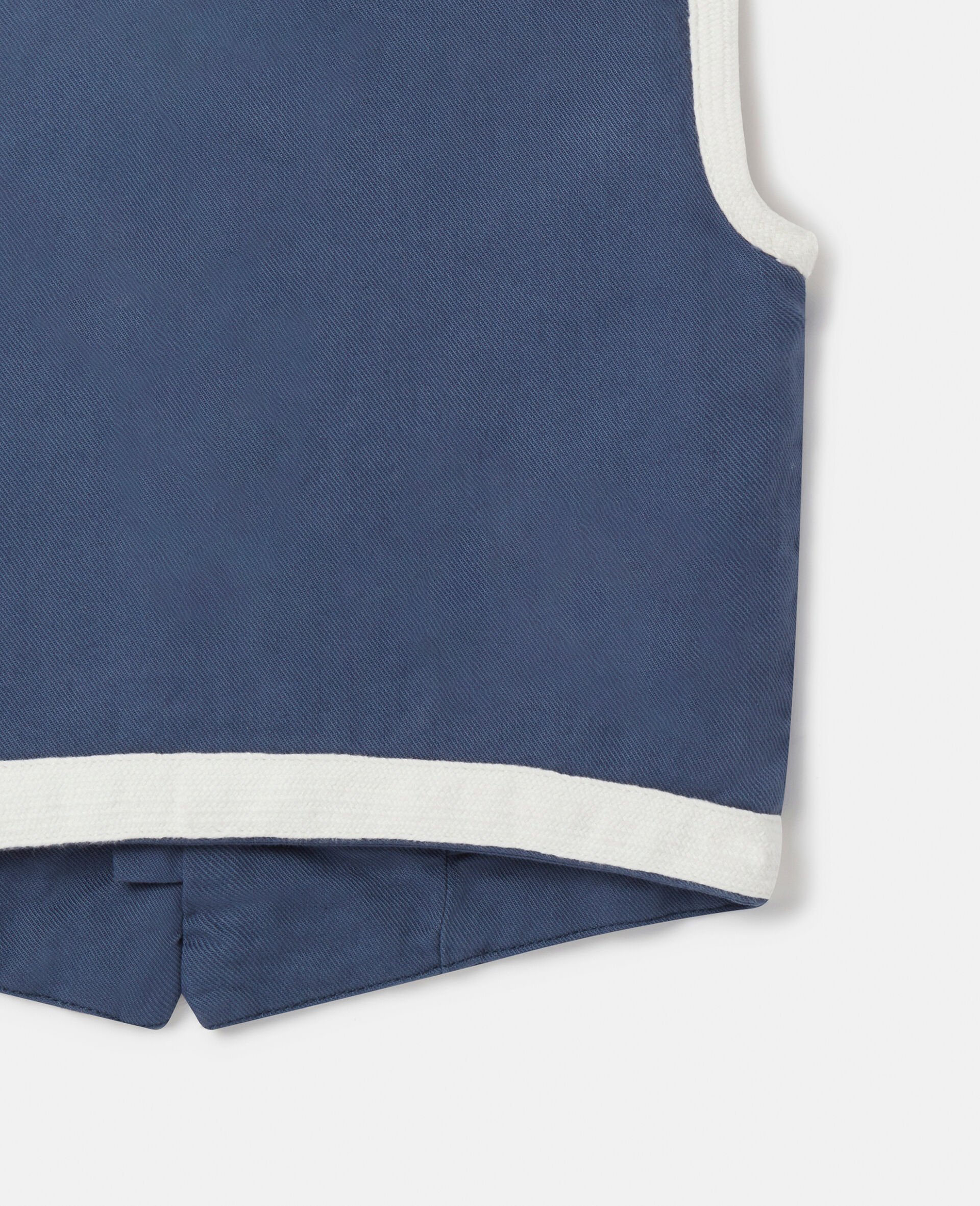 Braided Cord Cropped Waistcoat-Blue-large Braided Cord Cropped Waistcoat-Blue-large image number 1