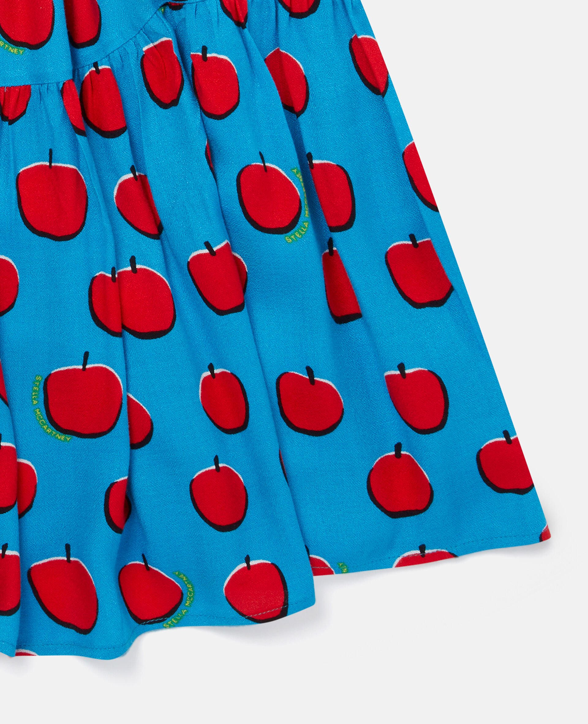 Apple Print Crepe Dress-Blue-large image number 2