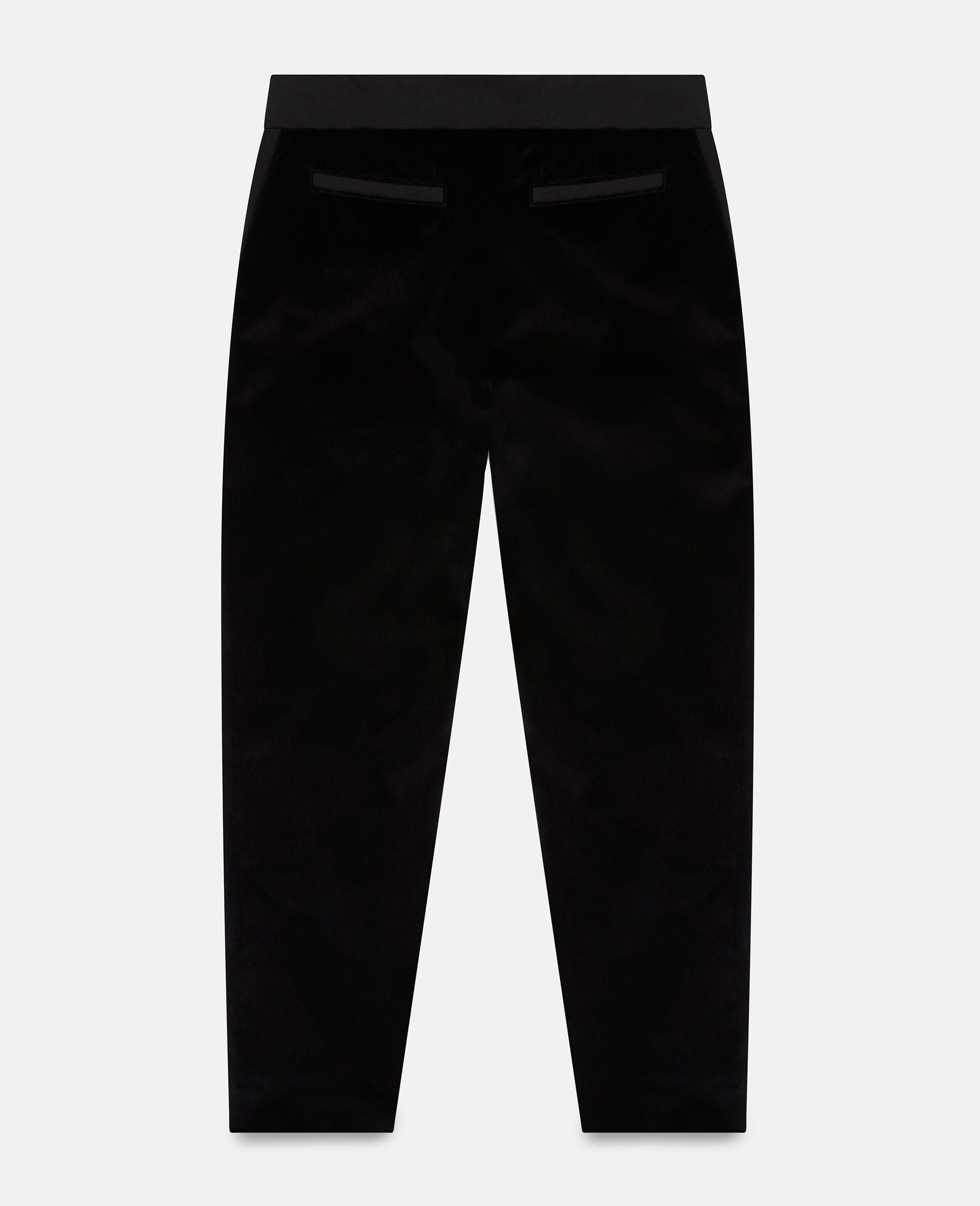 Organic Cotton Velvet Suit Trousers-Black-large image number 1