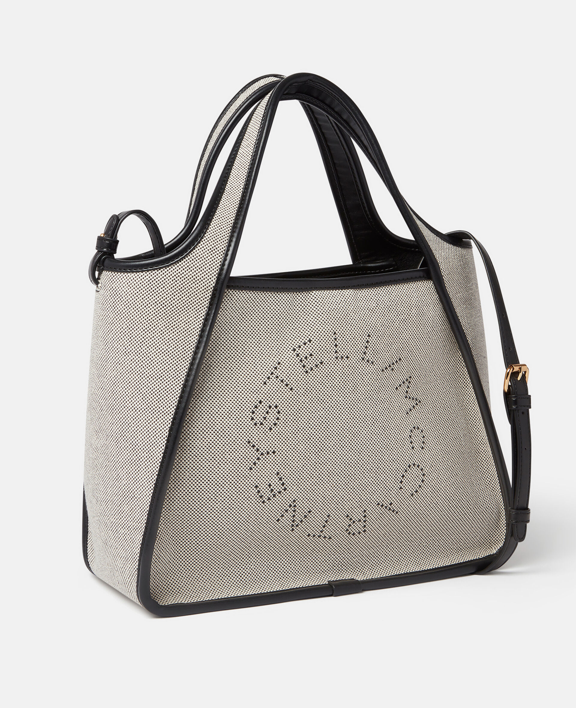 Stella Logo Cotton Canvas Crossbody Bag-Black-large image number 2