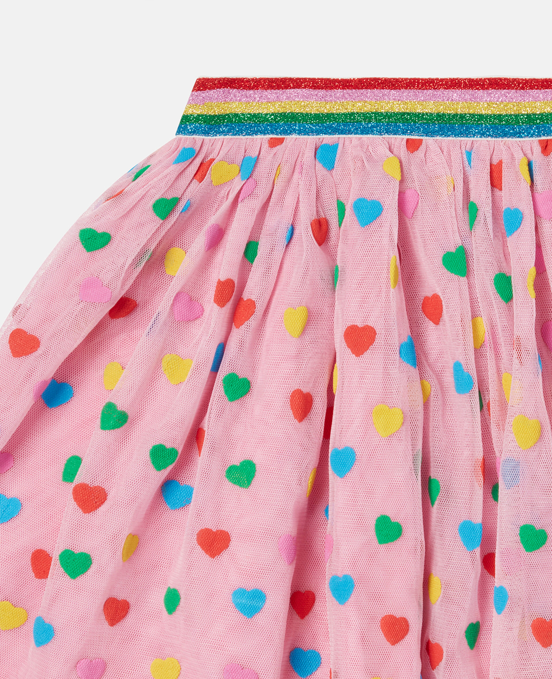 Heart Print Tutu Skirt-Pink-large image number 1