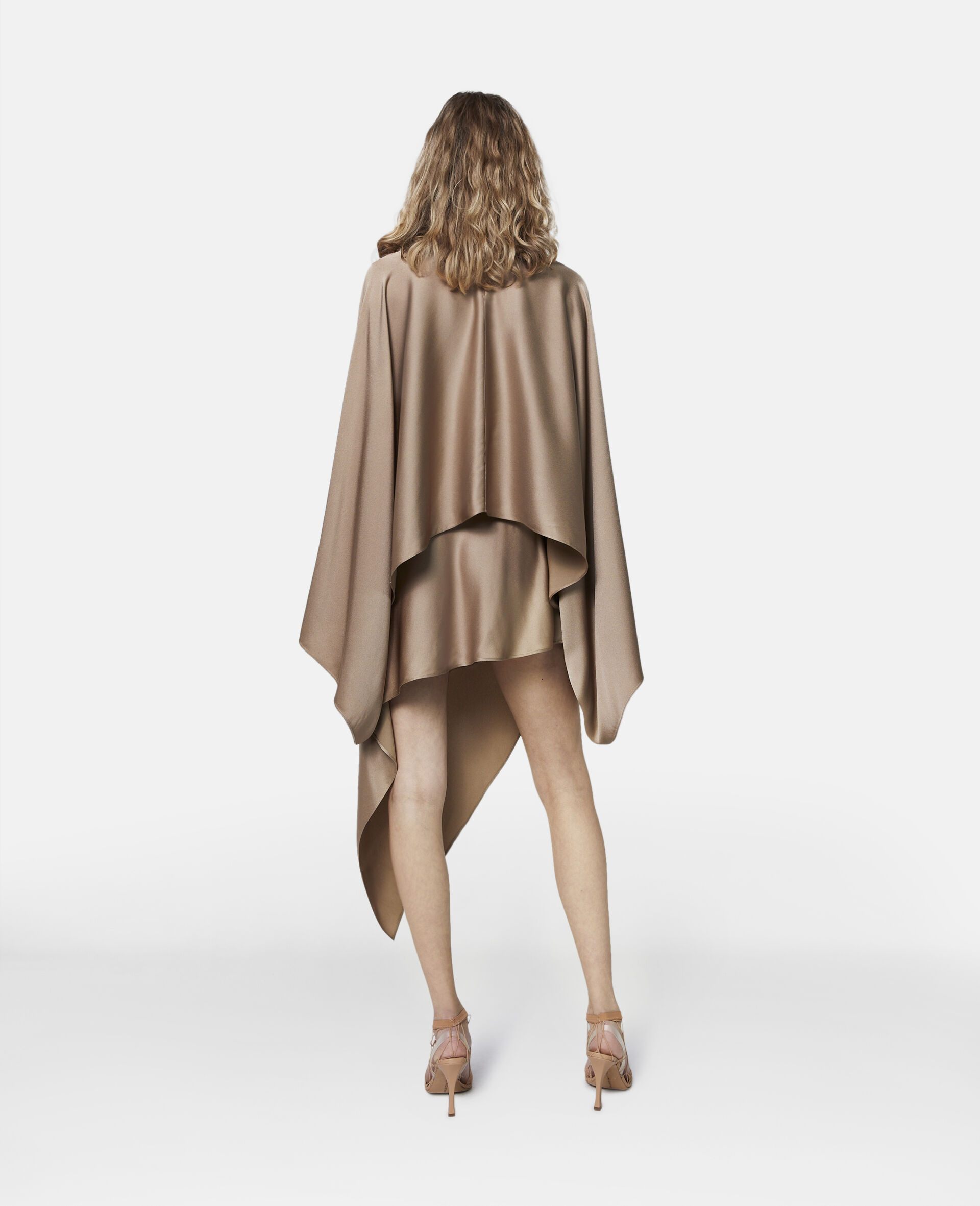 Satin Asymmetric Skirt-Grey-large image number 2