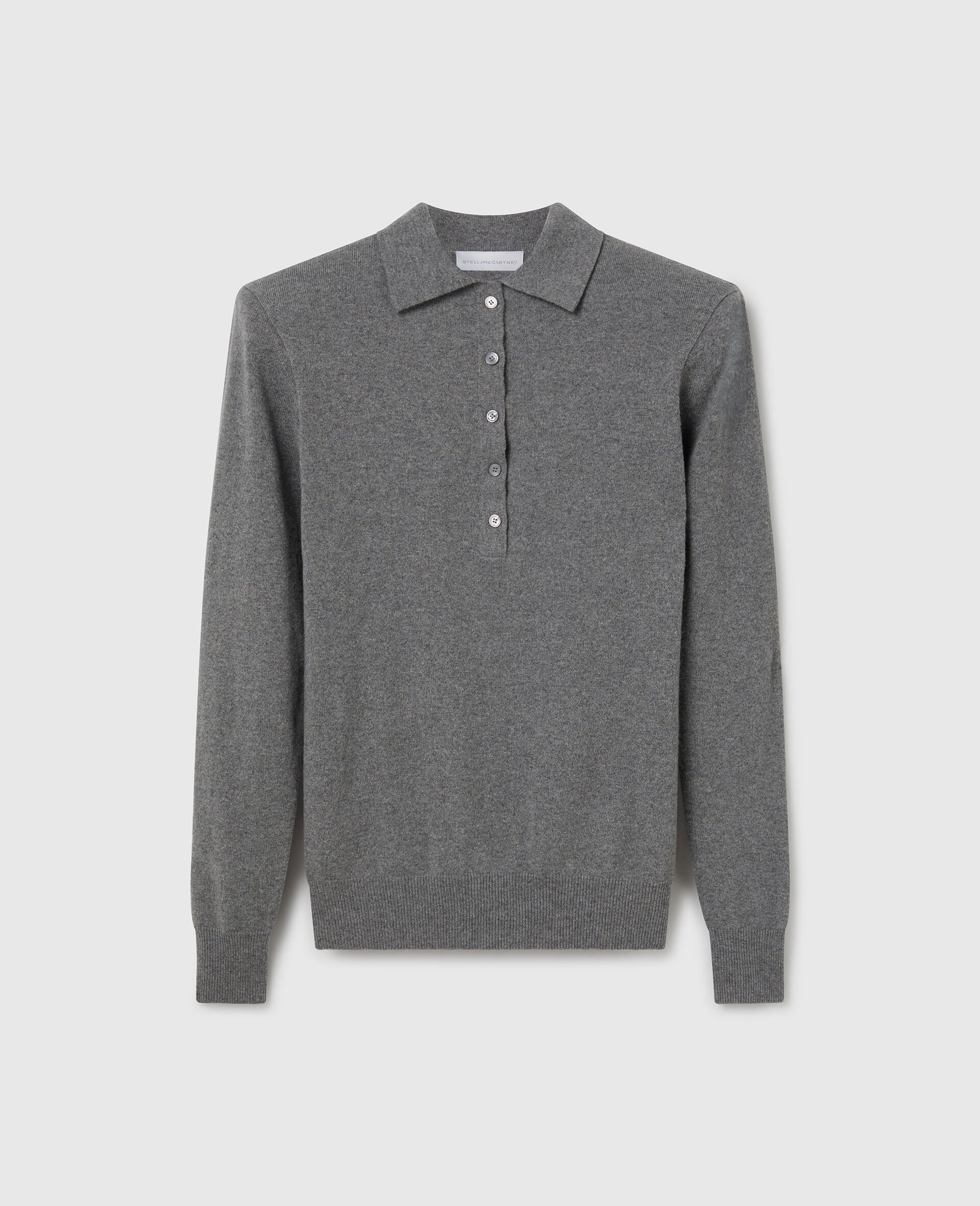 Strong Shoulder Polo Shirt-Grey-medium