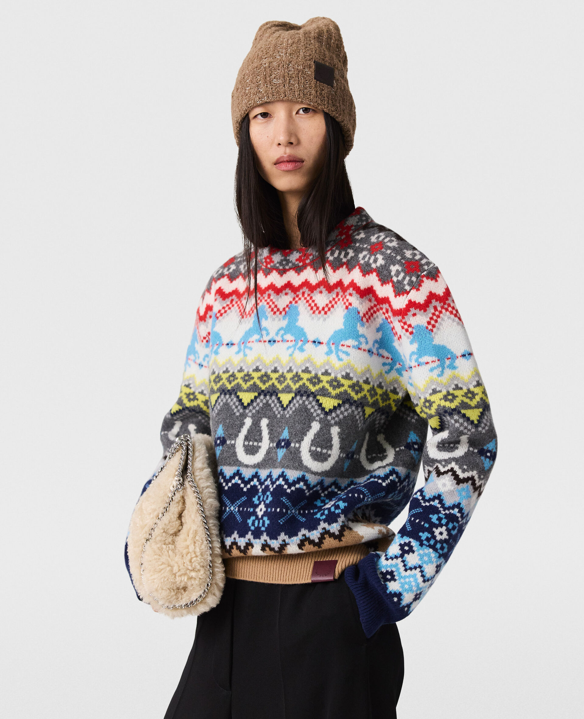 Fairisle Crewneck Jumper -Multicolour-model