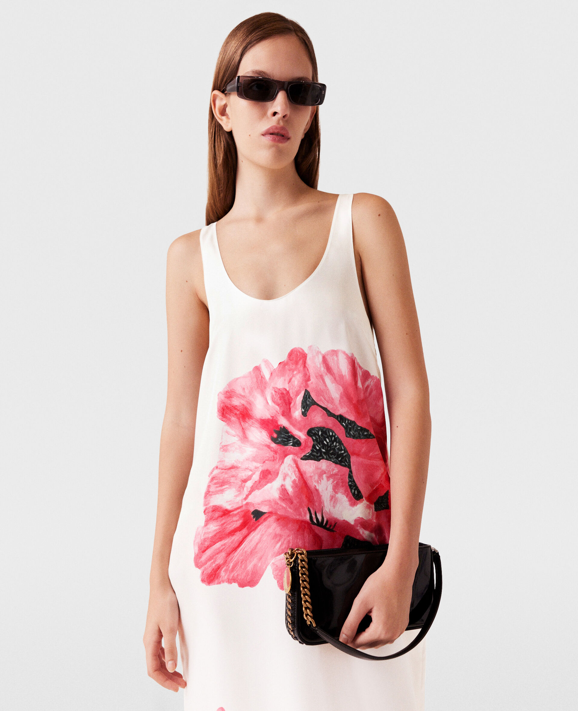 Poppy Print Maxi Dress-White-large image number 3