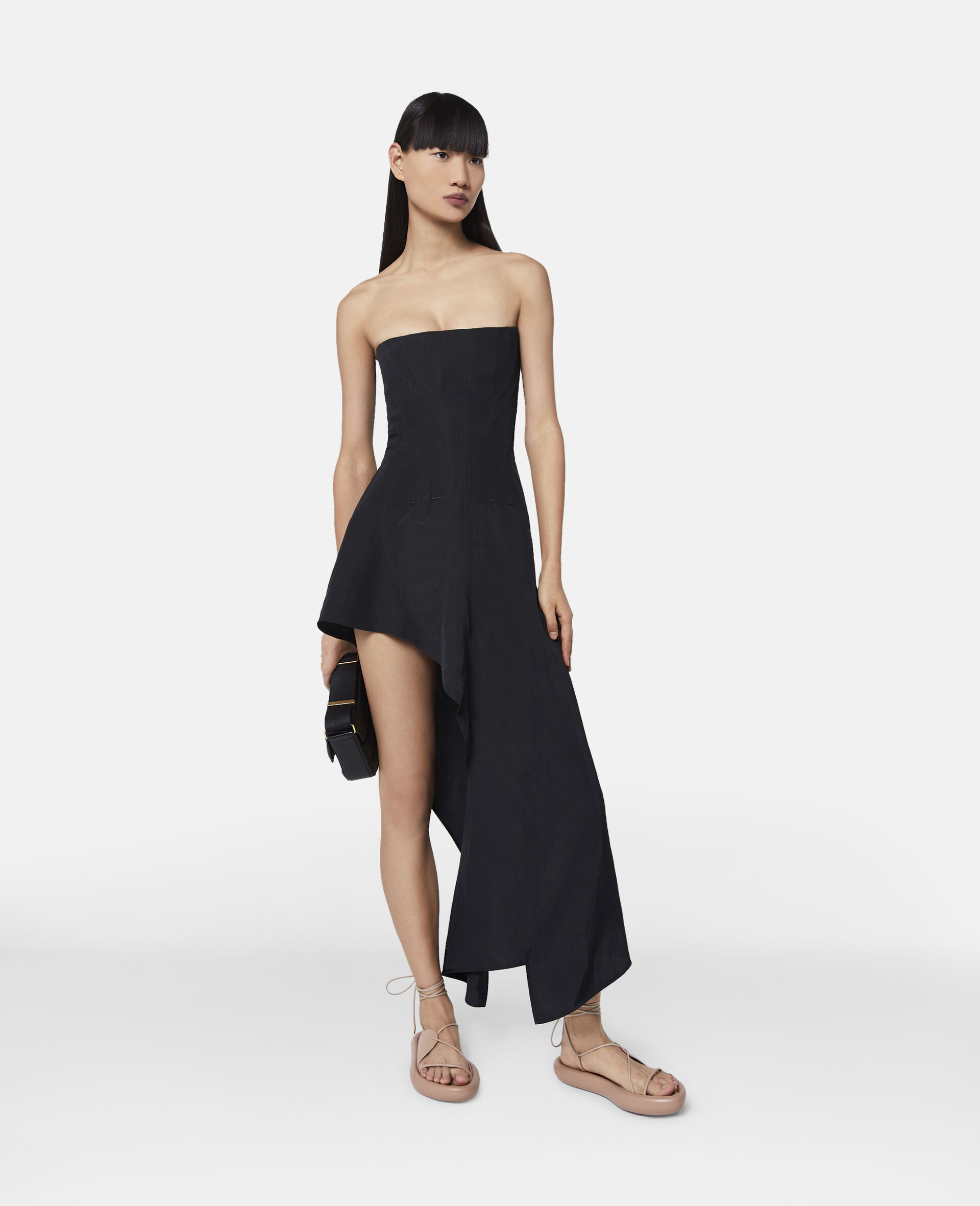 Bandeau Corset Dress-Black-large image number 1