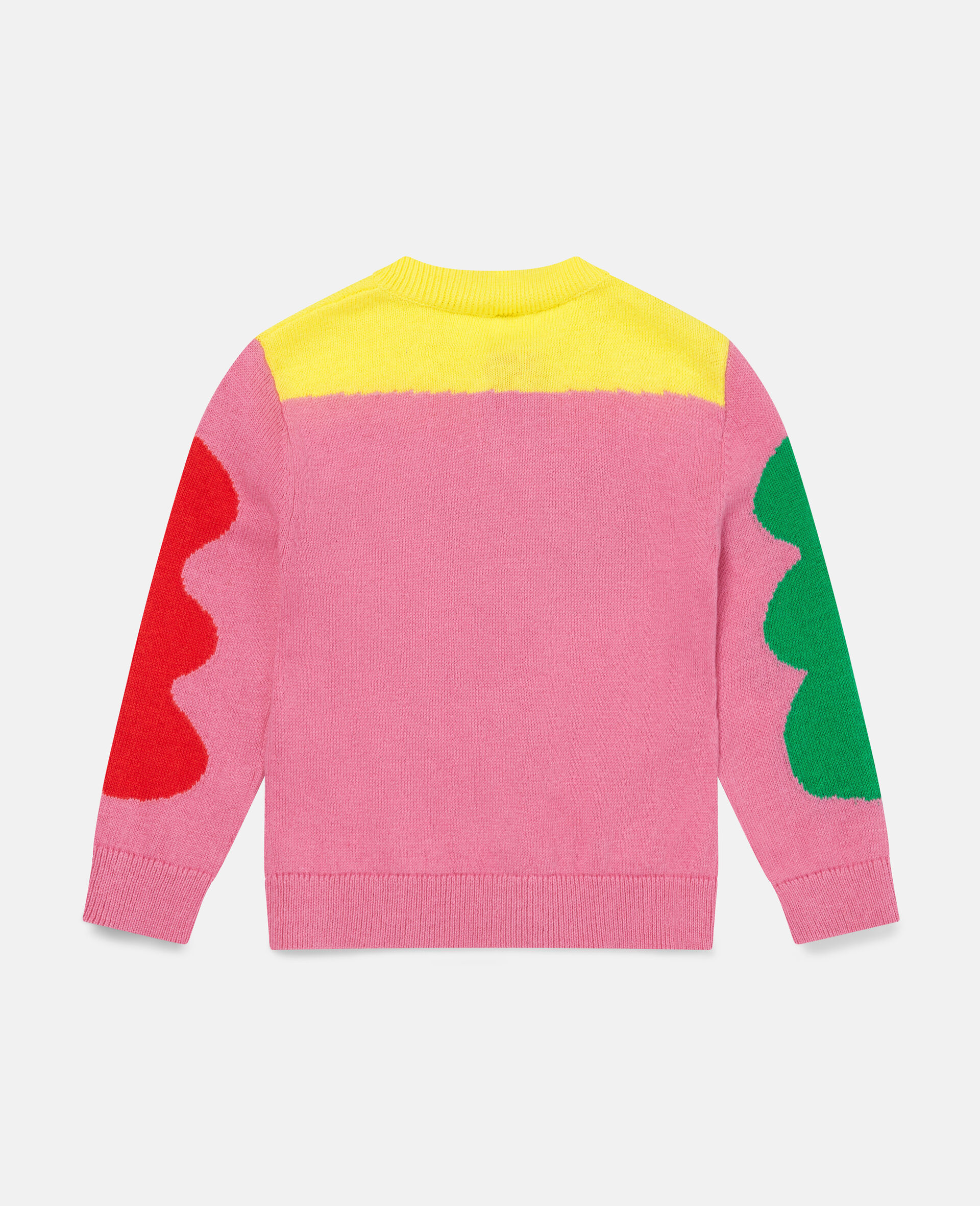 Smiley Face Knit Intarsia Cardigan-Pink-large image number 2