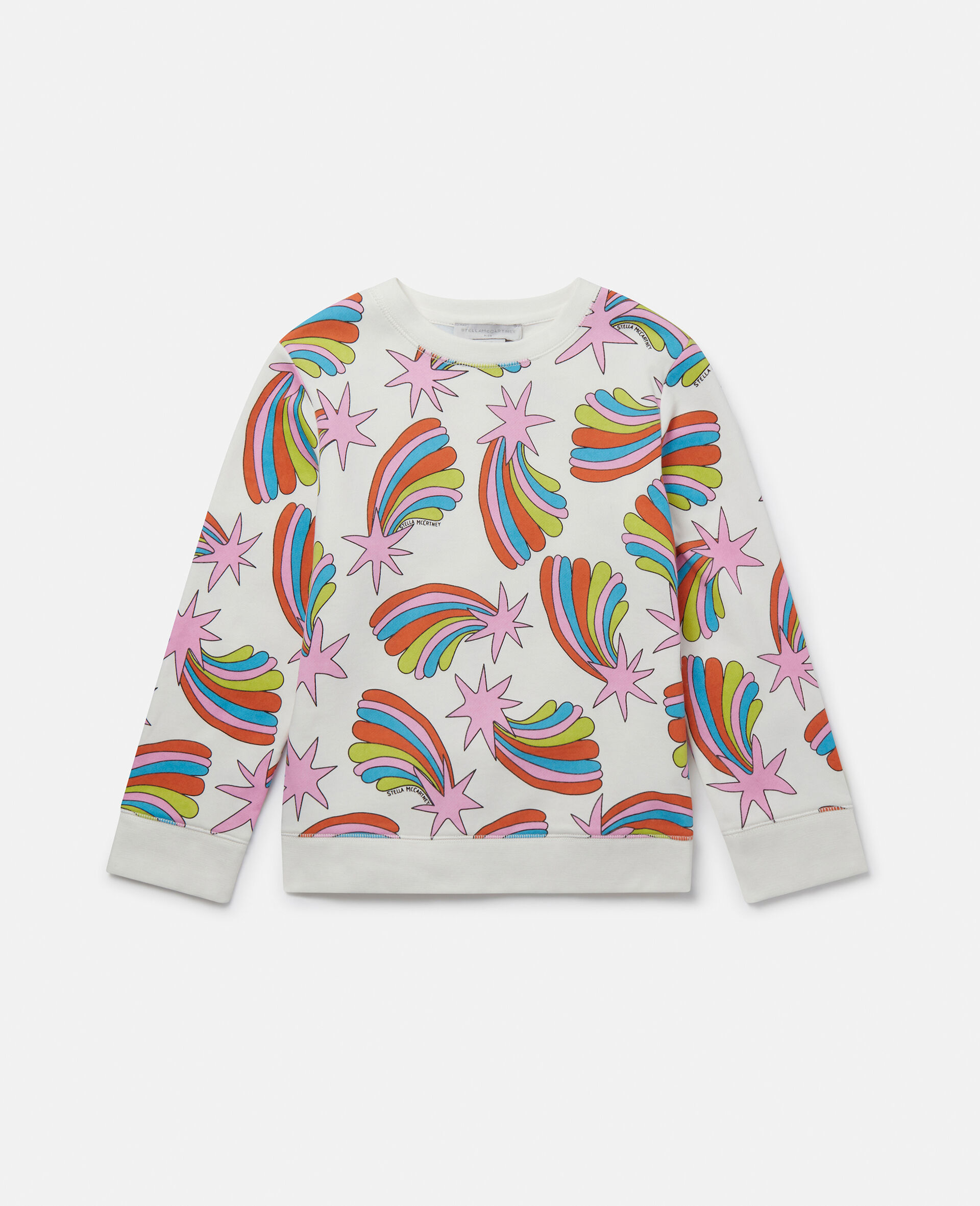 Stella McCartney Girls Face Print Sweatshirt in White main image 1