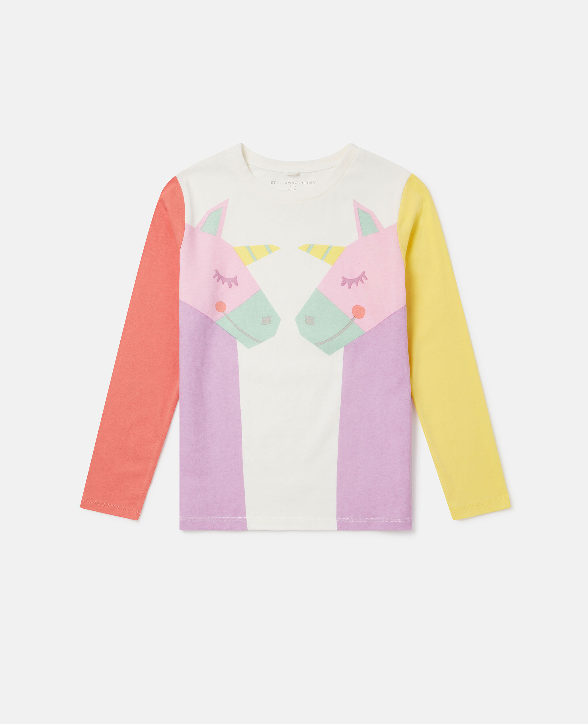Shirt mit Regenbogen Einhorn Print-Rot-large image number 0