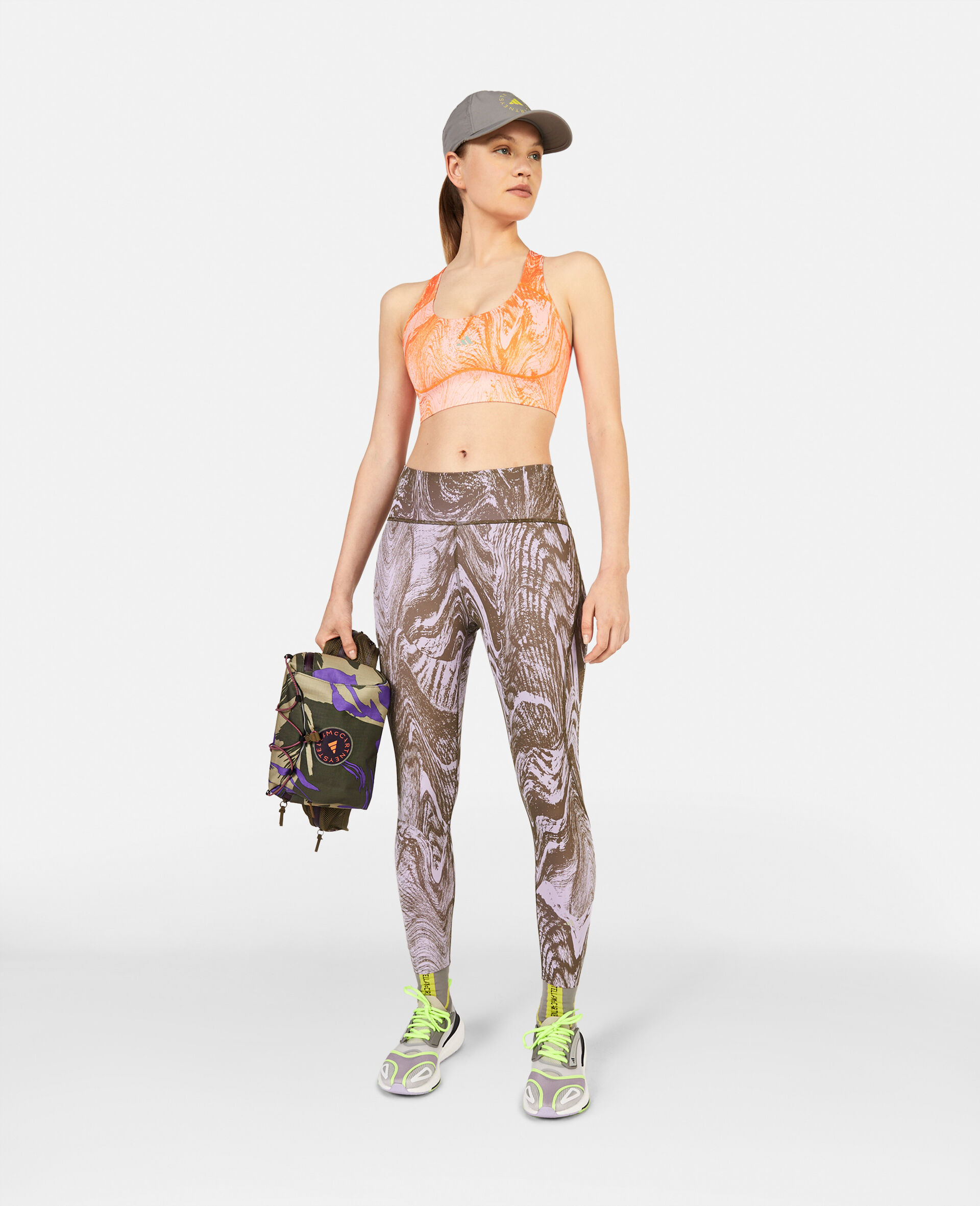 Leggings da allenamento 7/8 TruePurpose Optime con stampa moiré ispirata al legno-Fantasia-large image number 1