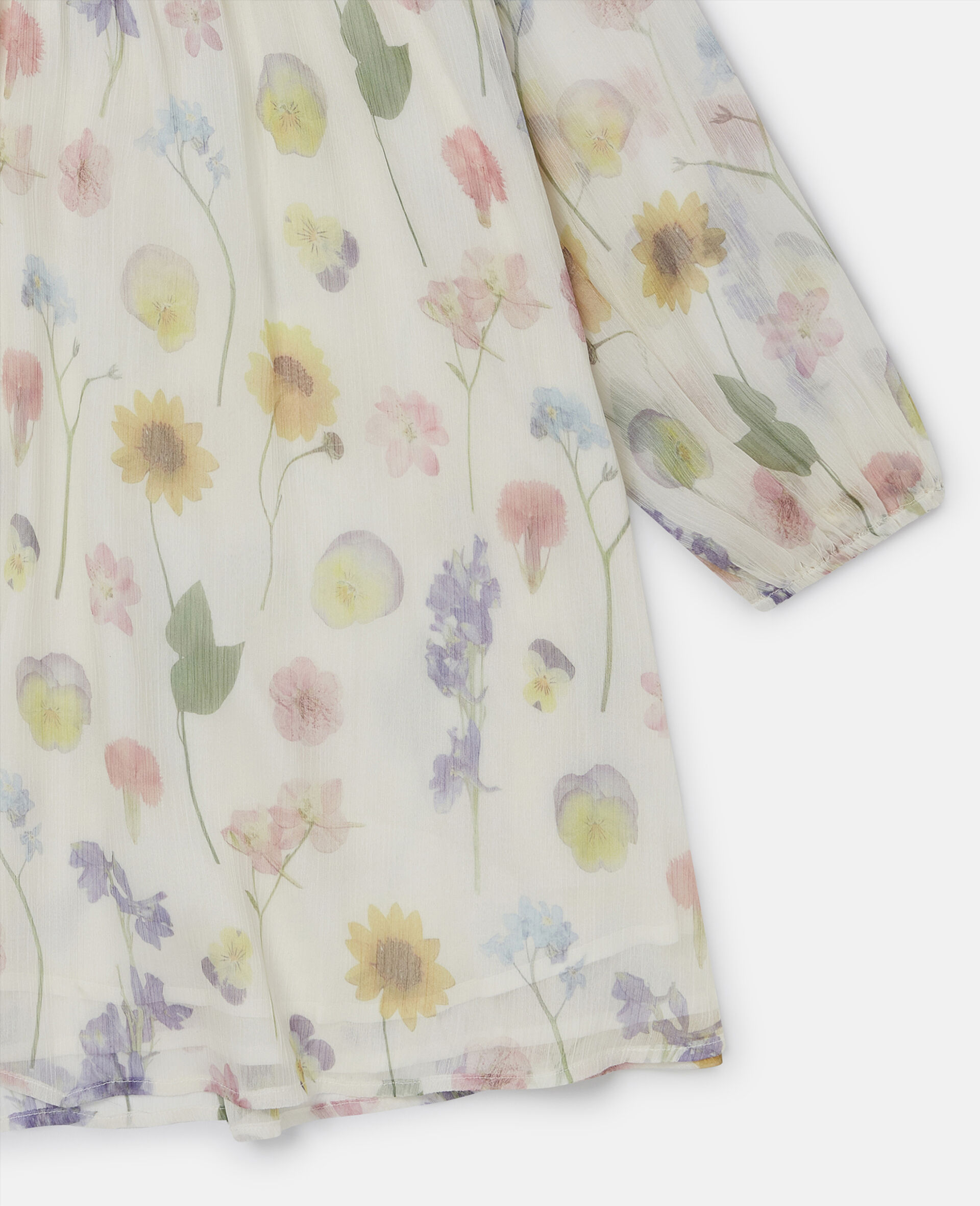 Floral Print Long Sleeve Dress-Cream-large image number 3