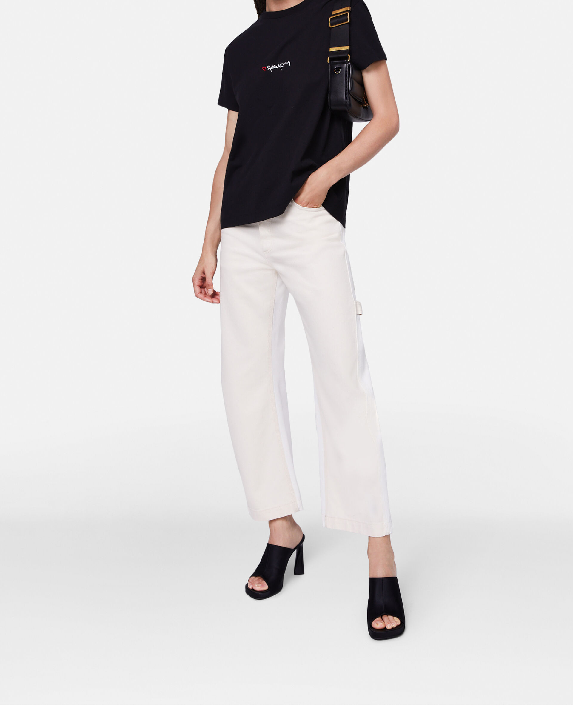 Stella Iconics Love Logo T-Shirt-Black-model Stella Iconics Love Logo T-Shirt-Black-model