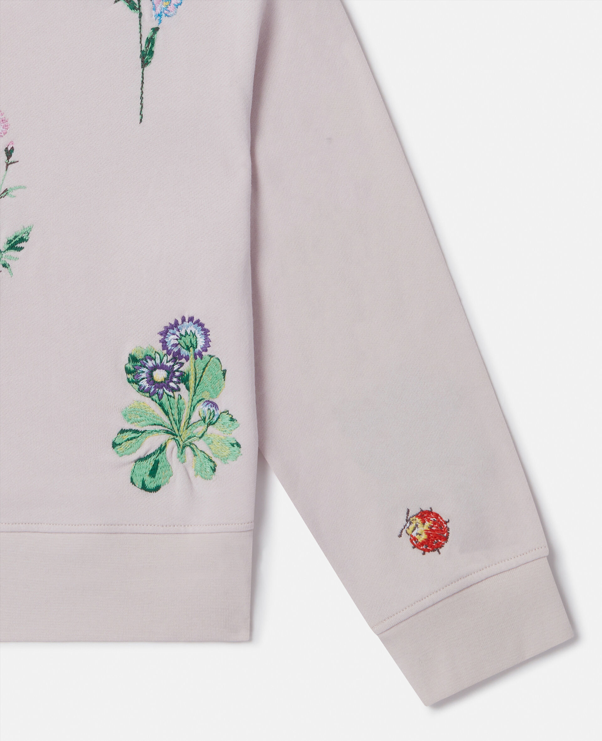 Flower Embroidered Sweatshirt-Purple-large image number 3