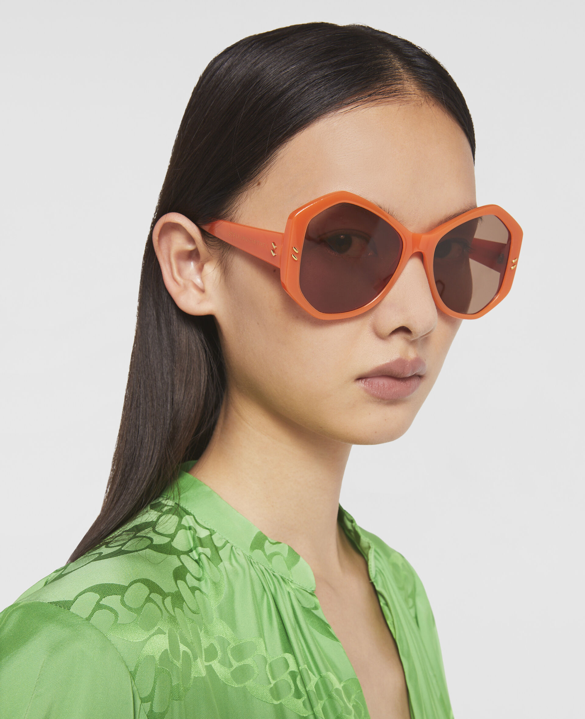 Falabella Pin Hexagon Sunglasses-Orange-model