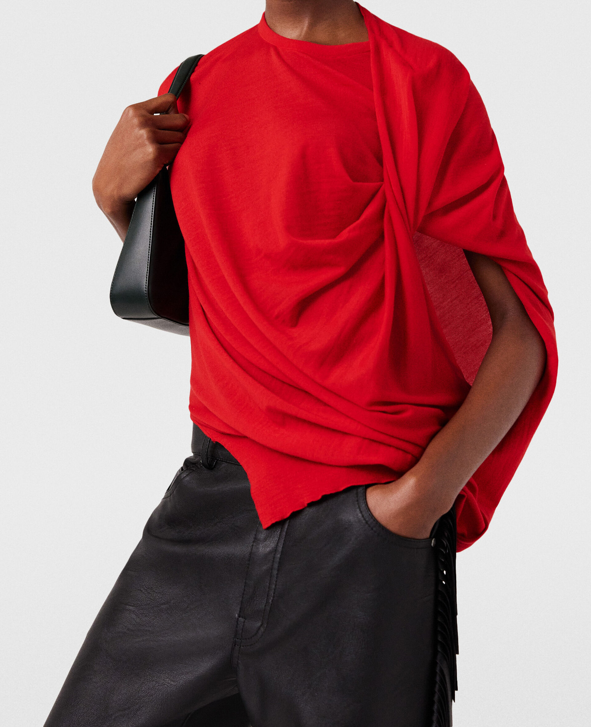 Asymmetric Draped Top-Red-model
