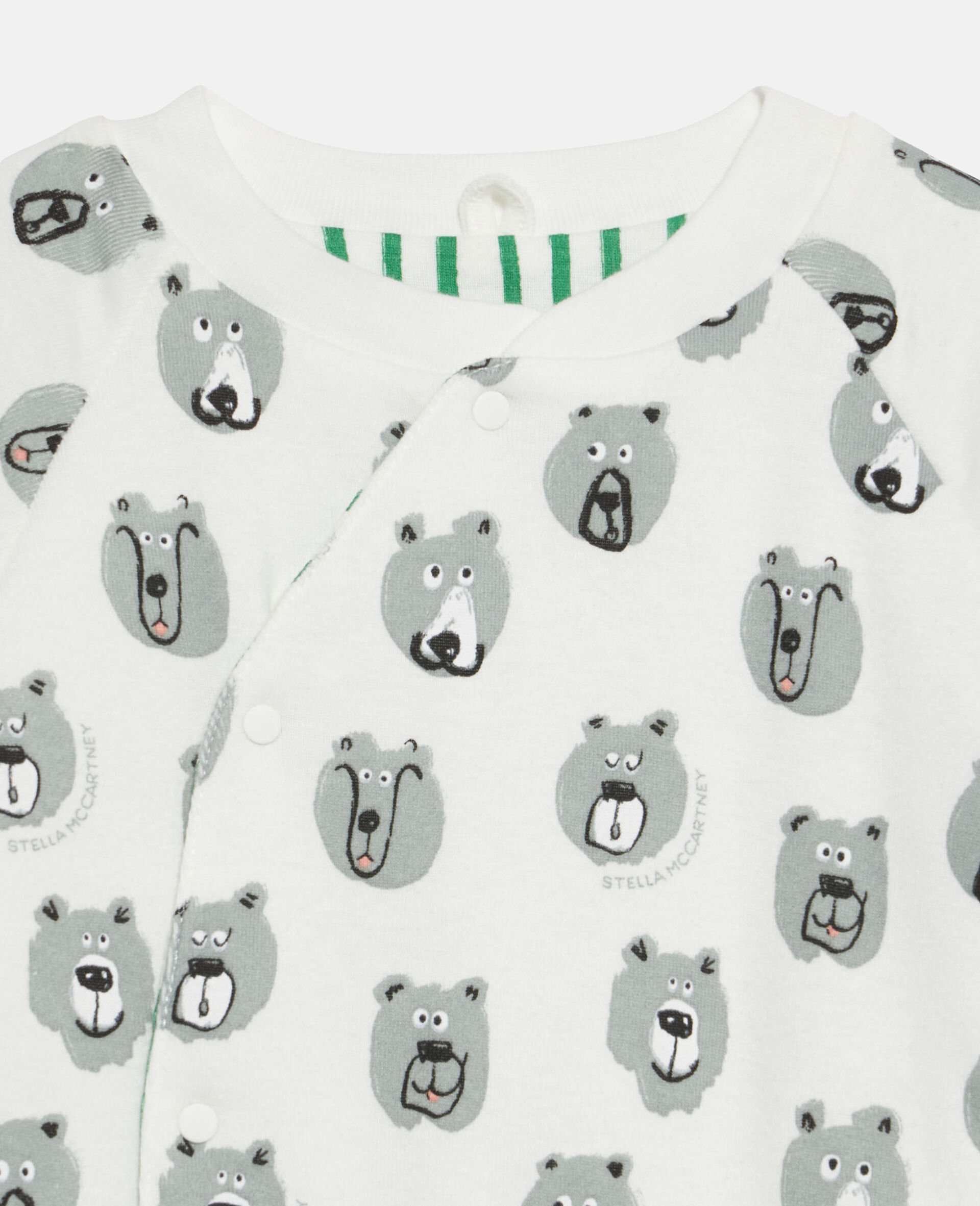 Bear Print Reversible Sleepsuit-Cream-large image number 2