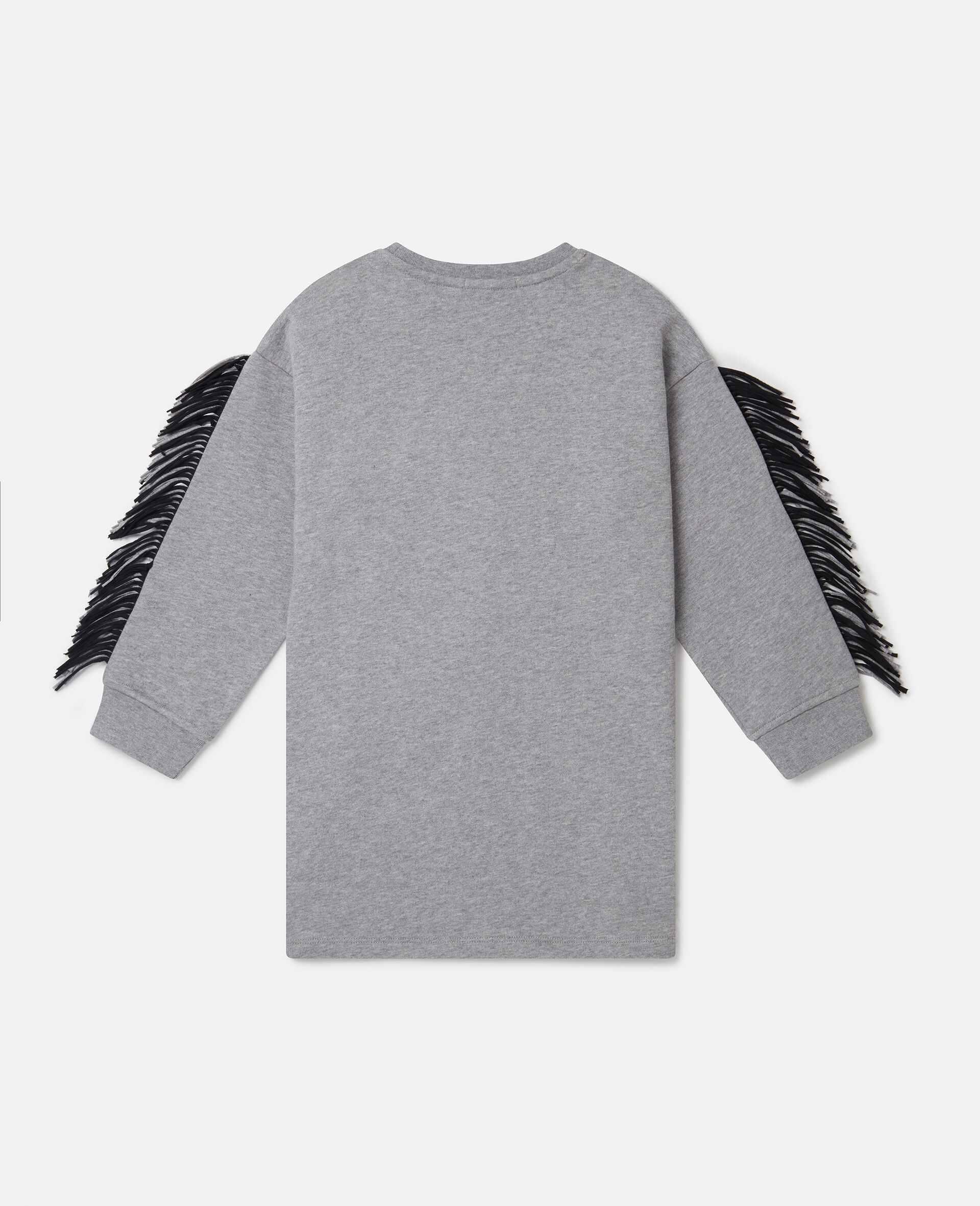 Star Graphic Fringed Dress-Grey-large image number 2