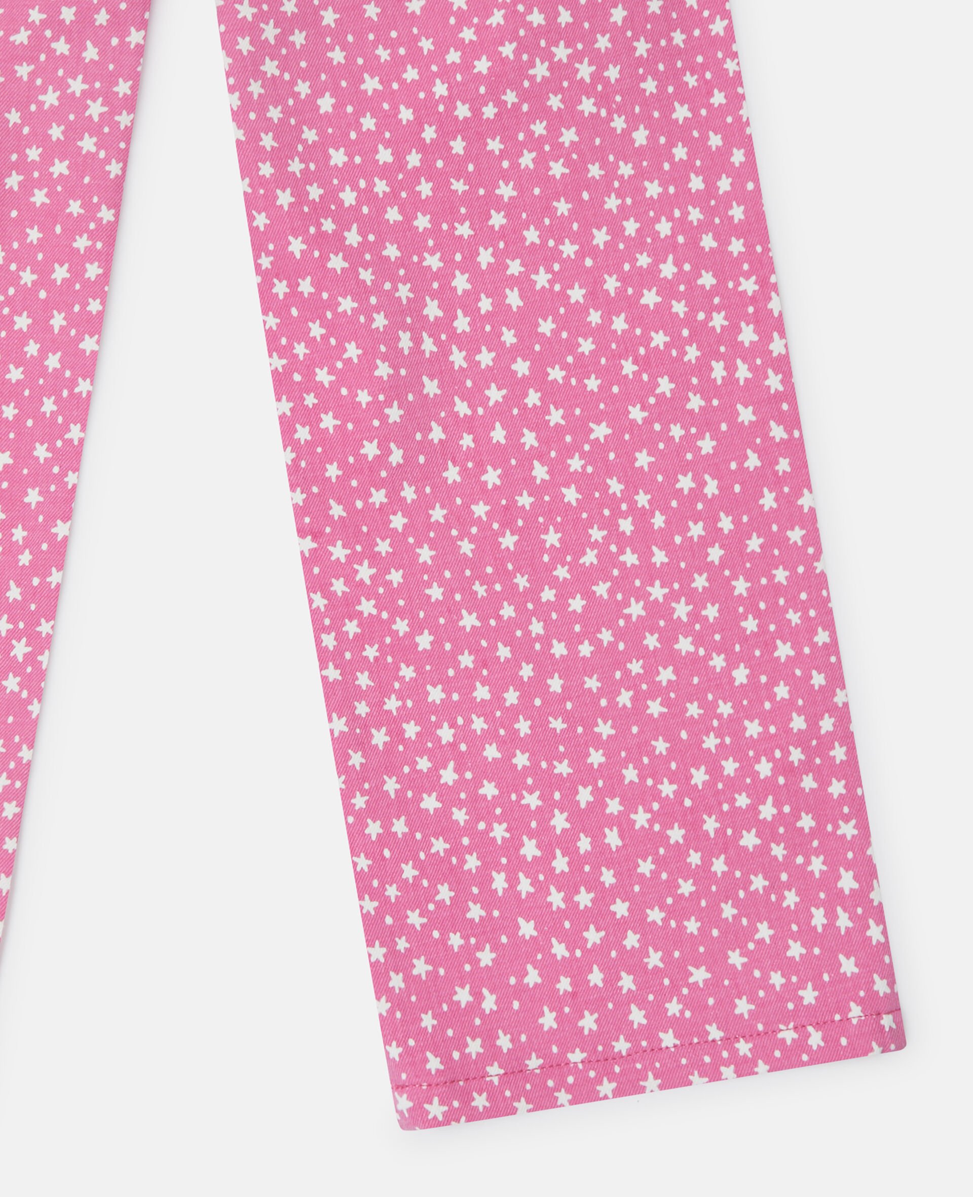 Star Print Straight-Leg Denim Jeans-Pink-large image number 3
