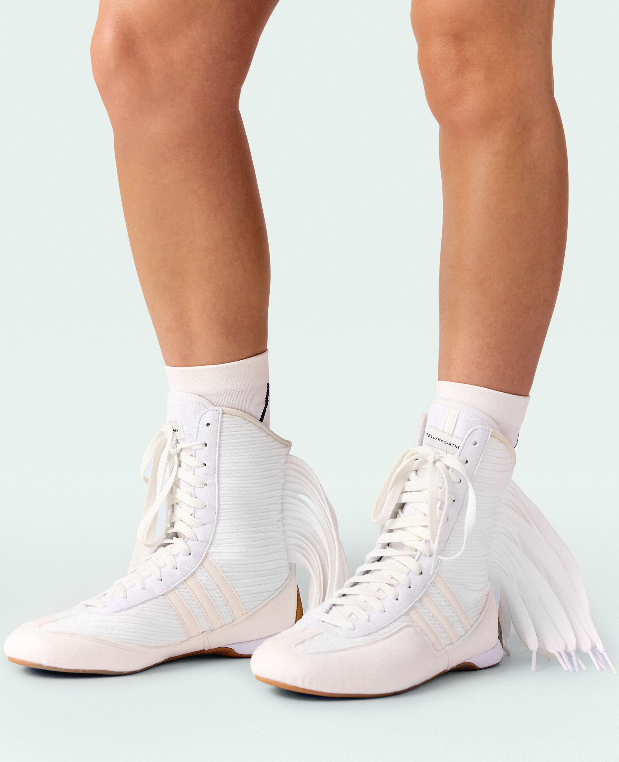 ADIDAS BY STELLA MCCARTNEY フリンジハイカットスニーカー Women ブラック ラサント フリンジ ハイカット スニーカー