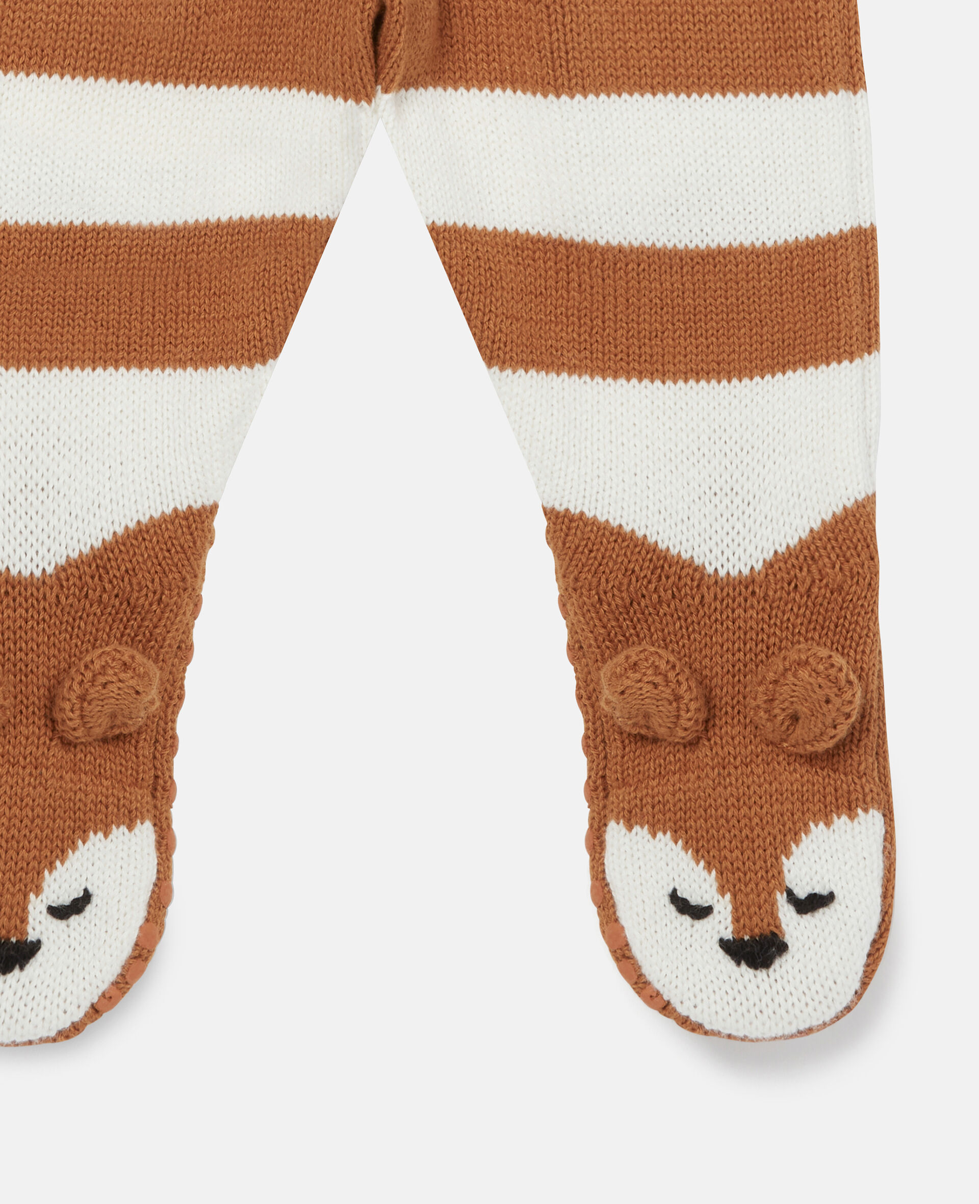 Footed Fox Knit Leggings-Multicolour-large image number 1
