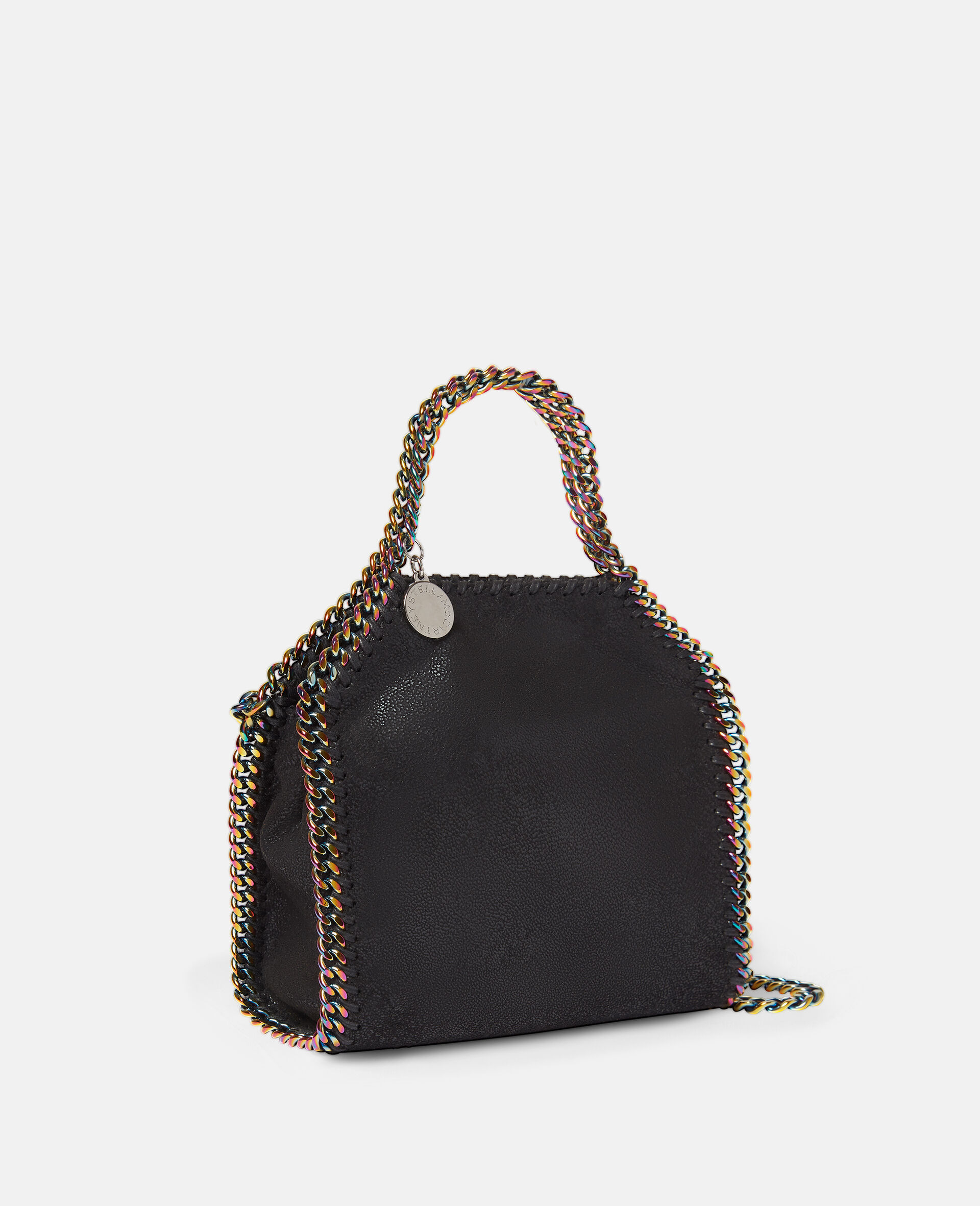 Falabella Holographic Chain Tiny Tote Bag-Black-large image number 2