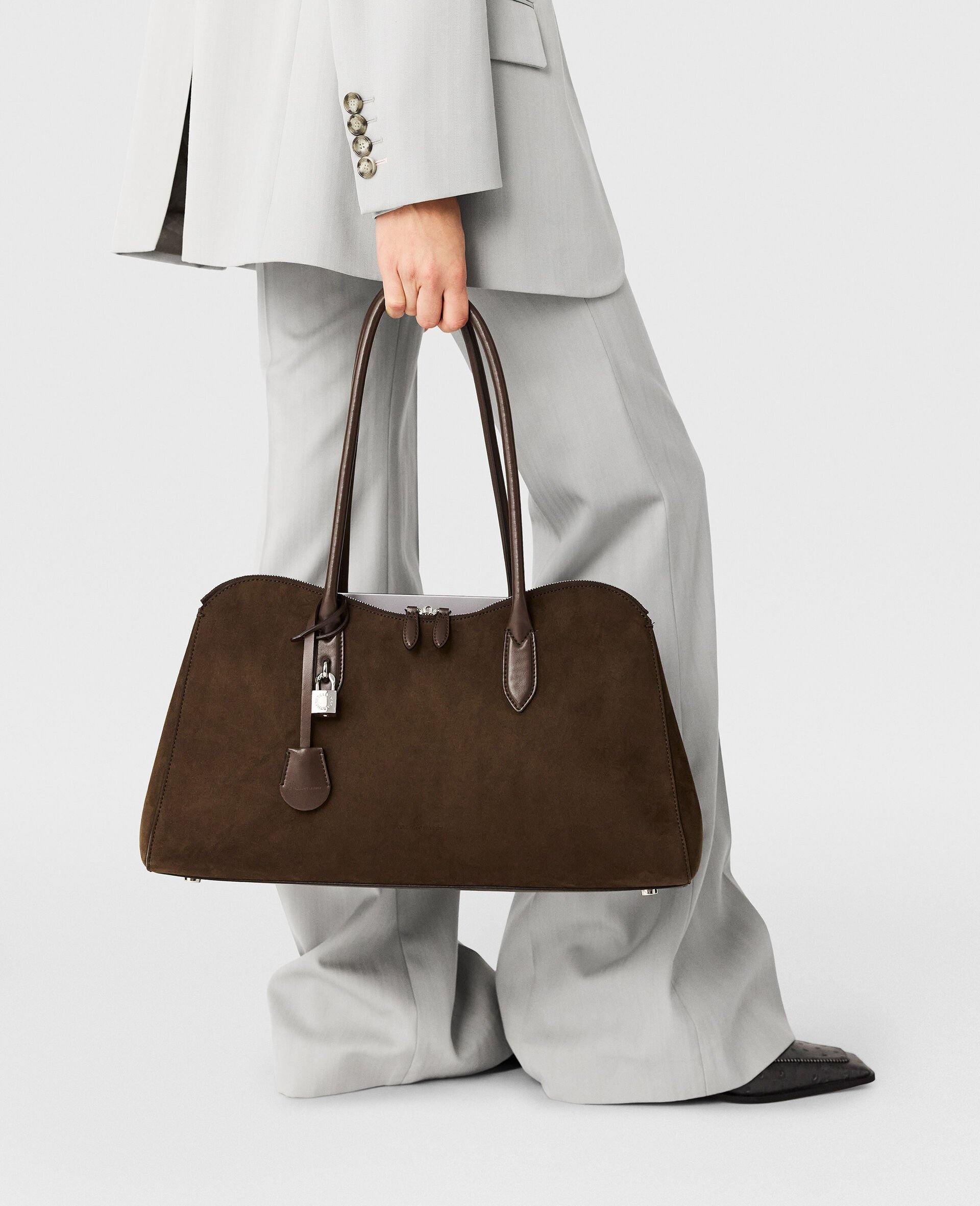 Ryder Suede Tote Bag-Brown-medium