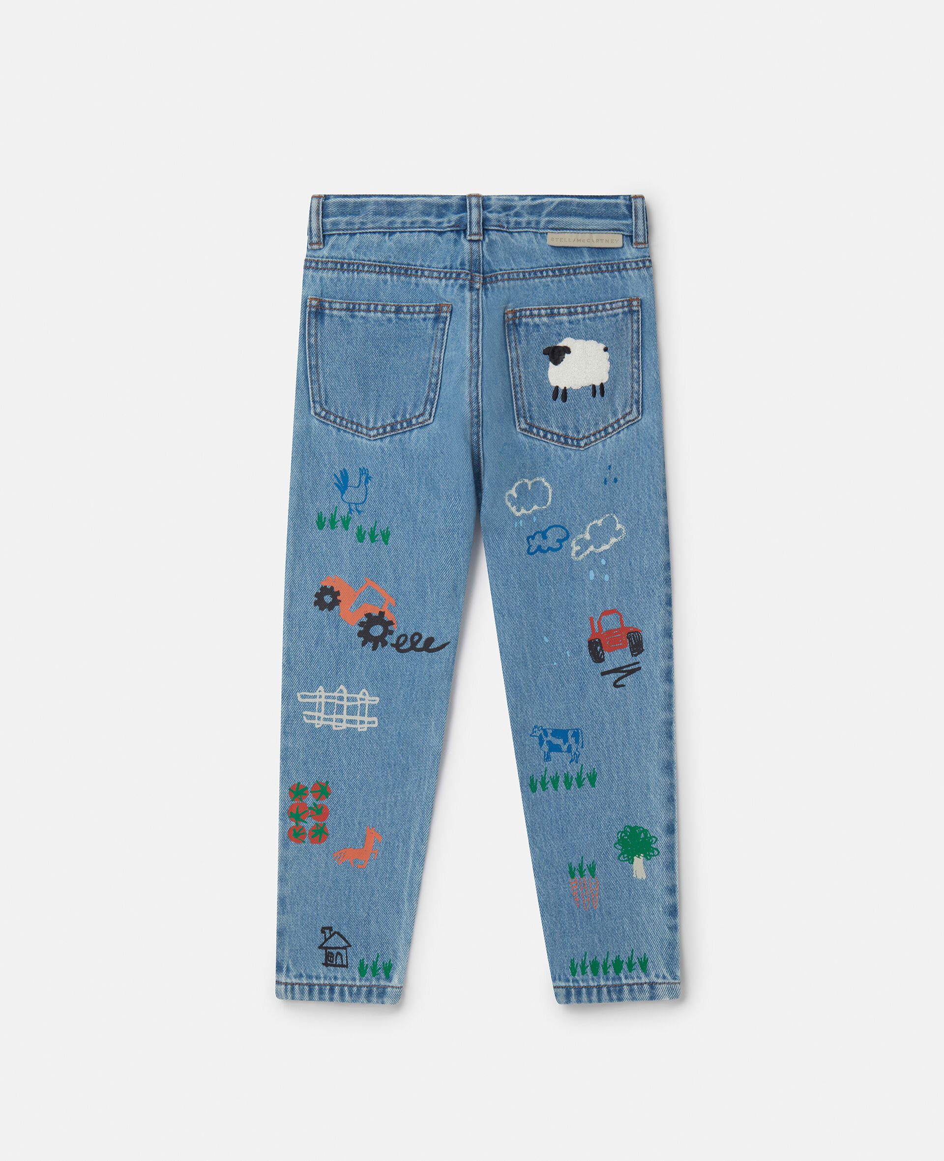Farmyard Print Denim Jeans-Blue-large Farmyard Print Denim Jeans-Blue-large image number 3