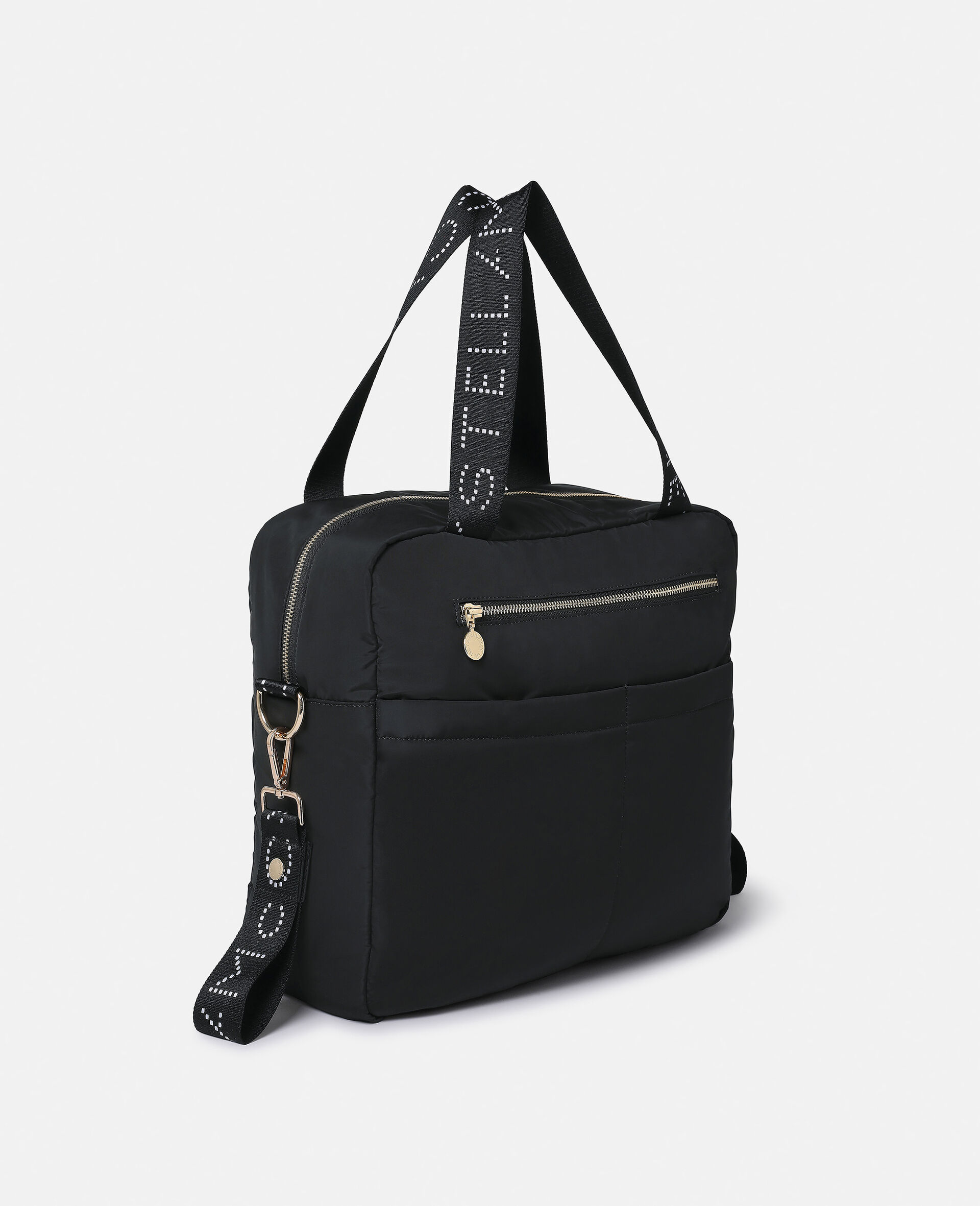 Logo Tape Changing Tote Bag-Black-large image number 1