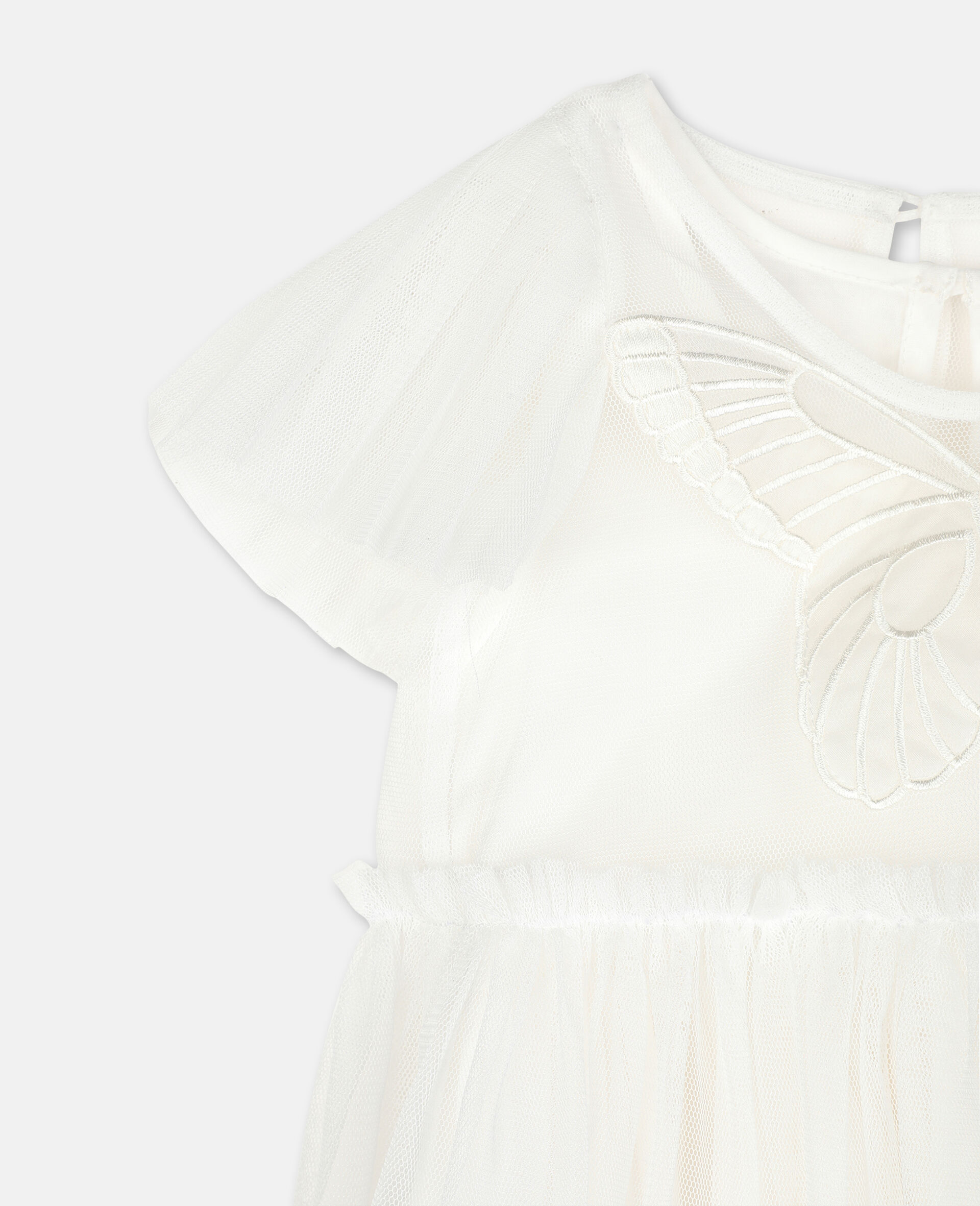 Butterfly Patch Tulle Dress -White-large image number 2