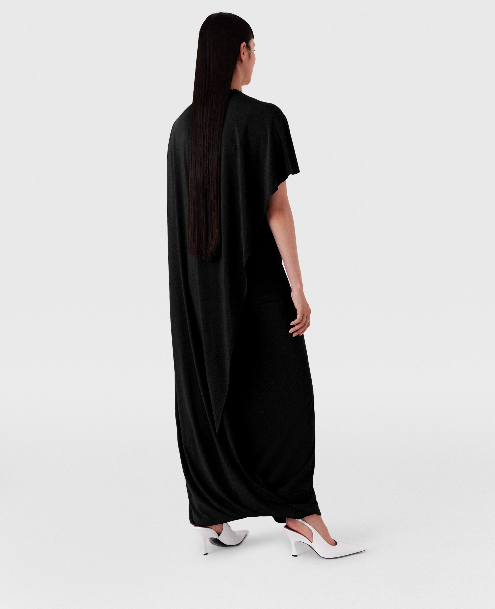 【STELLA MCCARTNEY】アシンメトリック ケープ マキシ ドレス Women レッド アシンメトリック ケープ マキシ ドレス | Stella