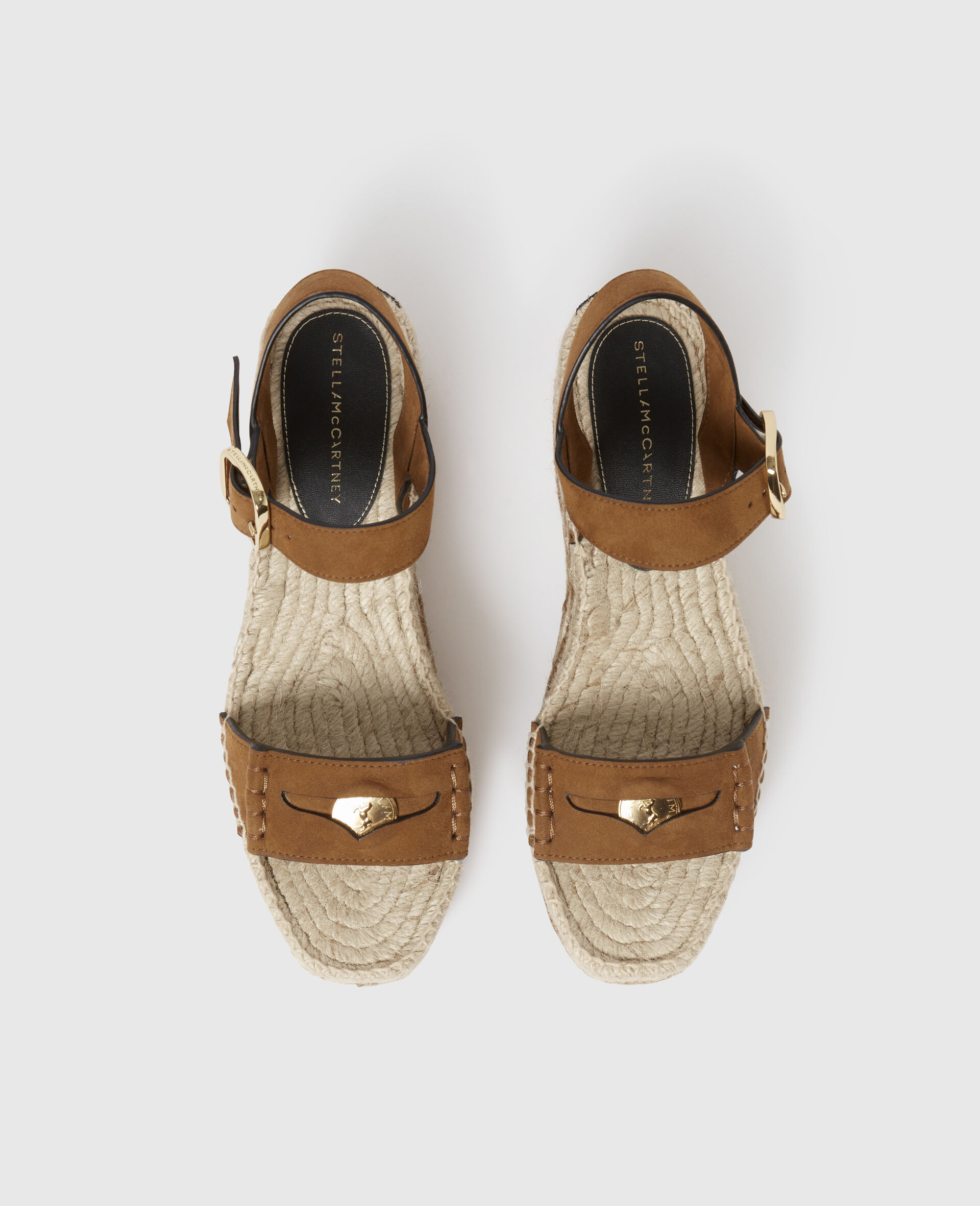 Gaia Platform Espadrille Wedges-Brown-large image number 3