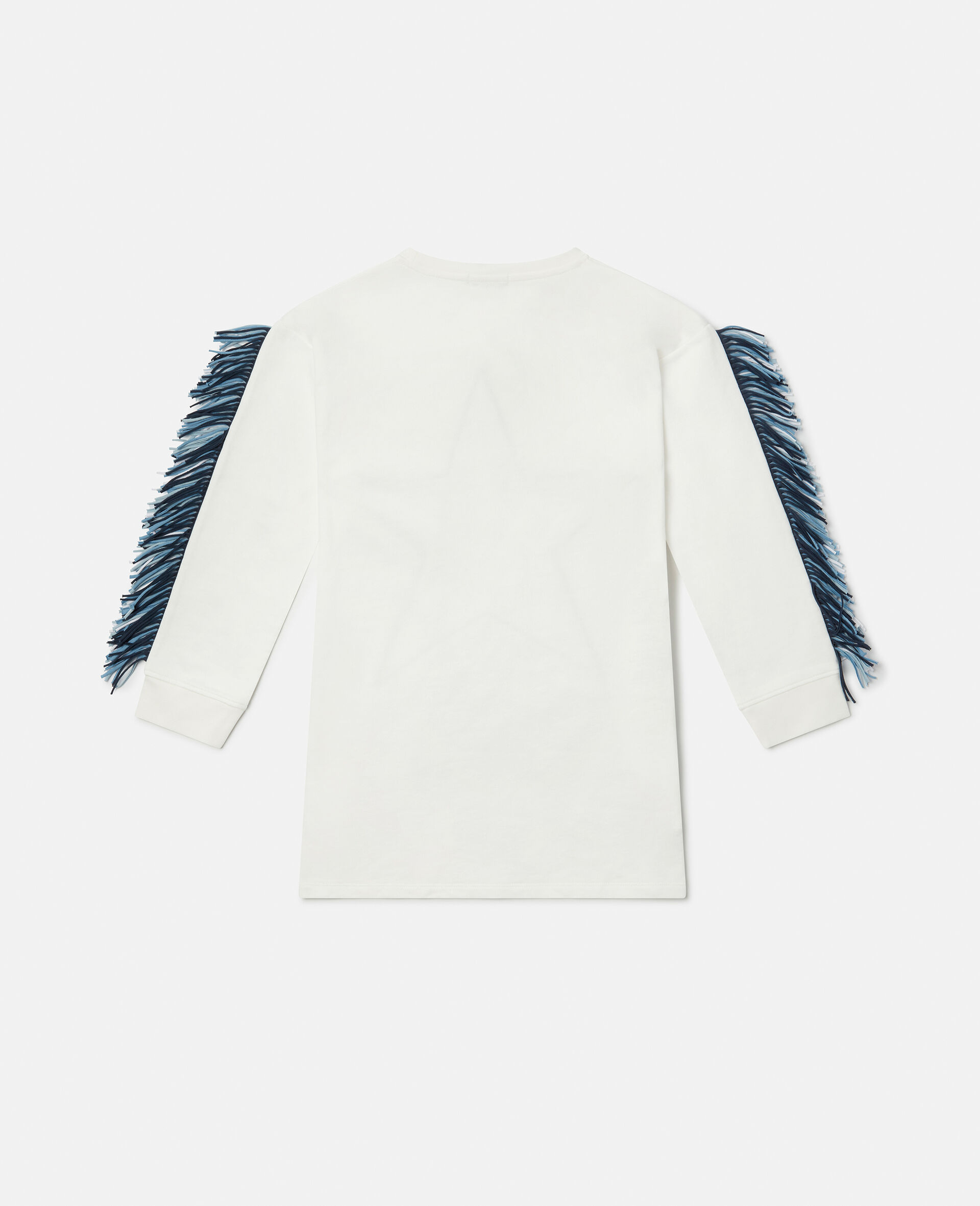 Fringed Star Sweatshirt Dress-White-large image number 2