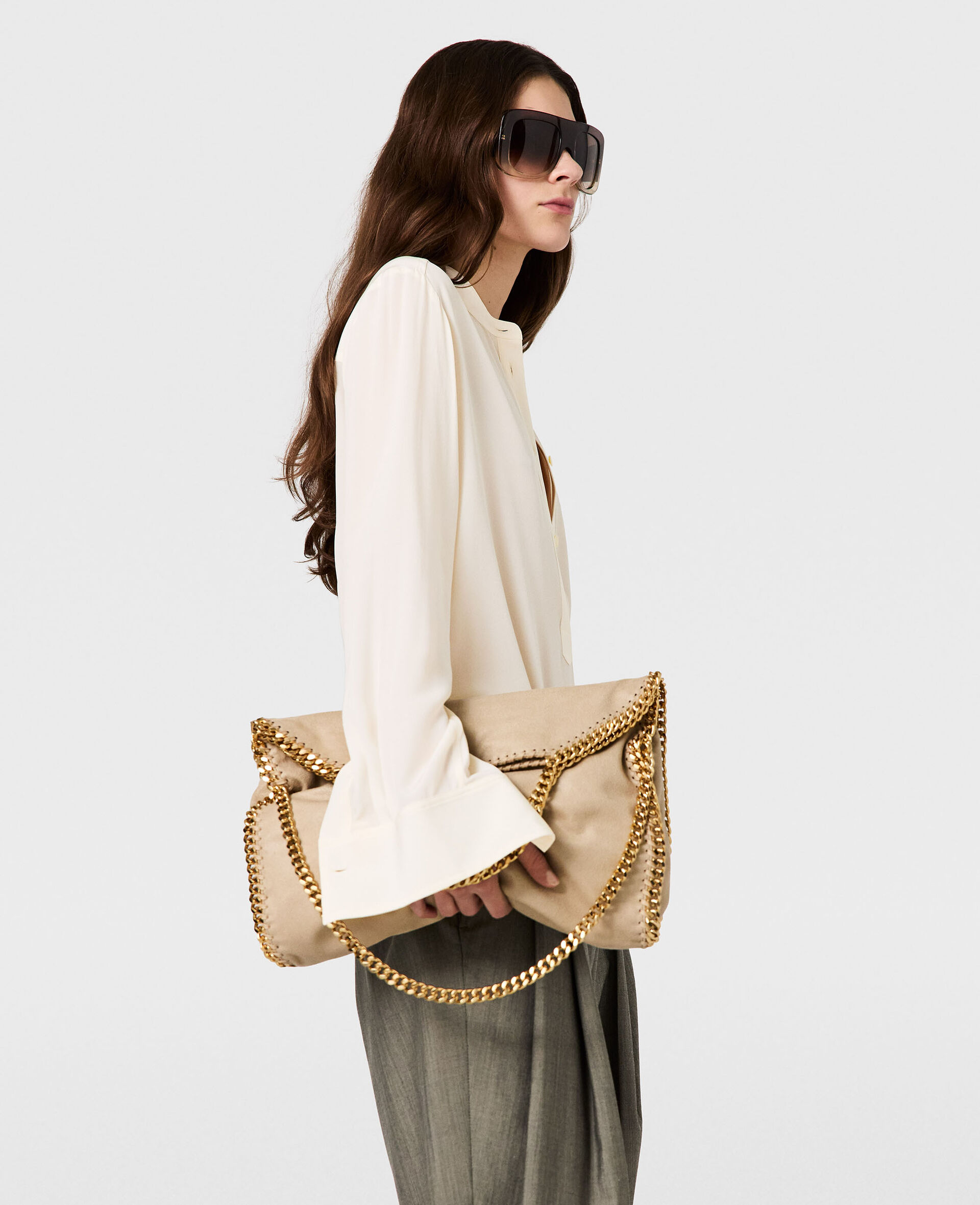 Falabella Fold-Over Tote Bag-White-medium