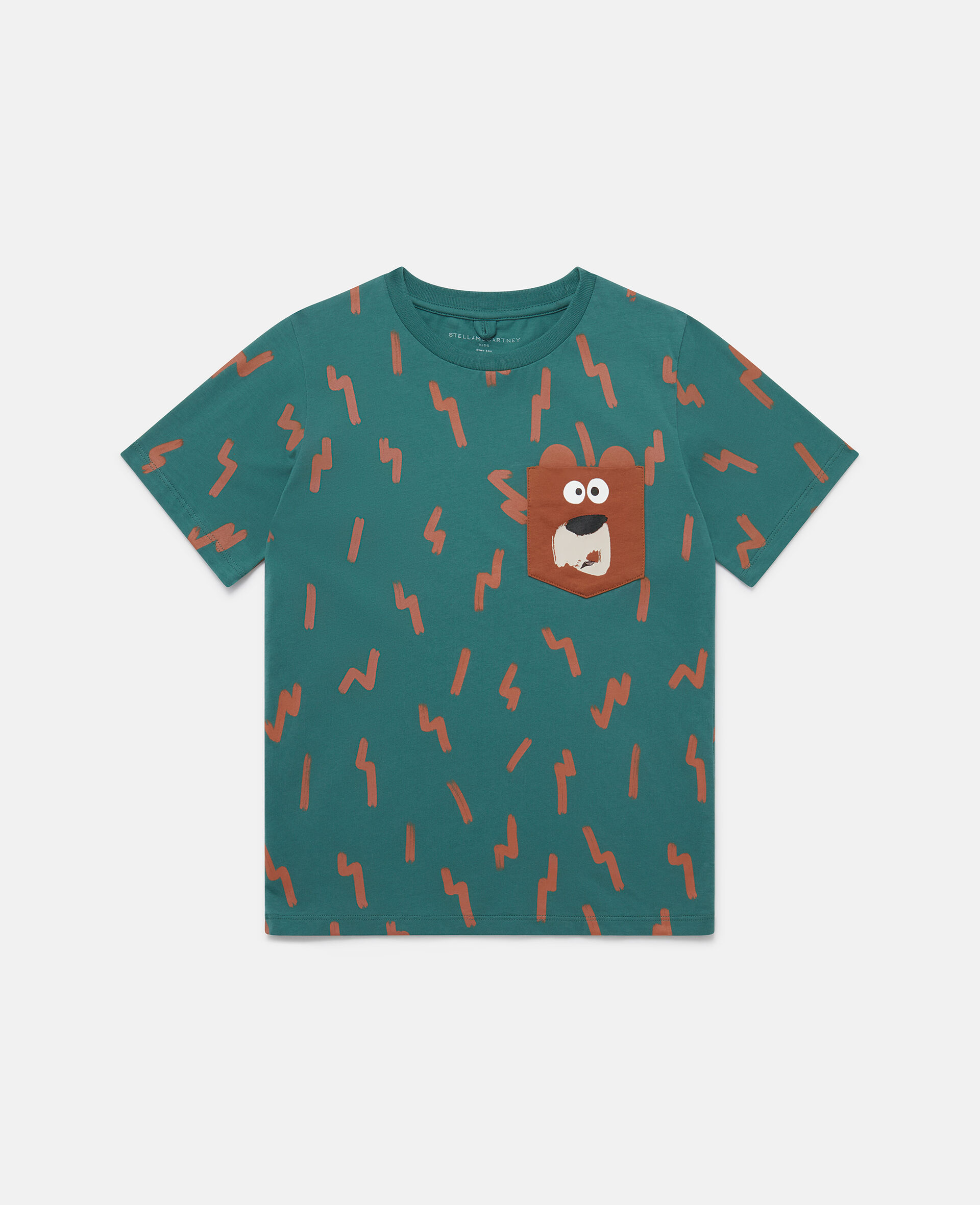 Lightning Strike Bear Pocket T-Shirt-Green-large image number 0