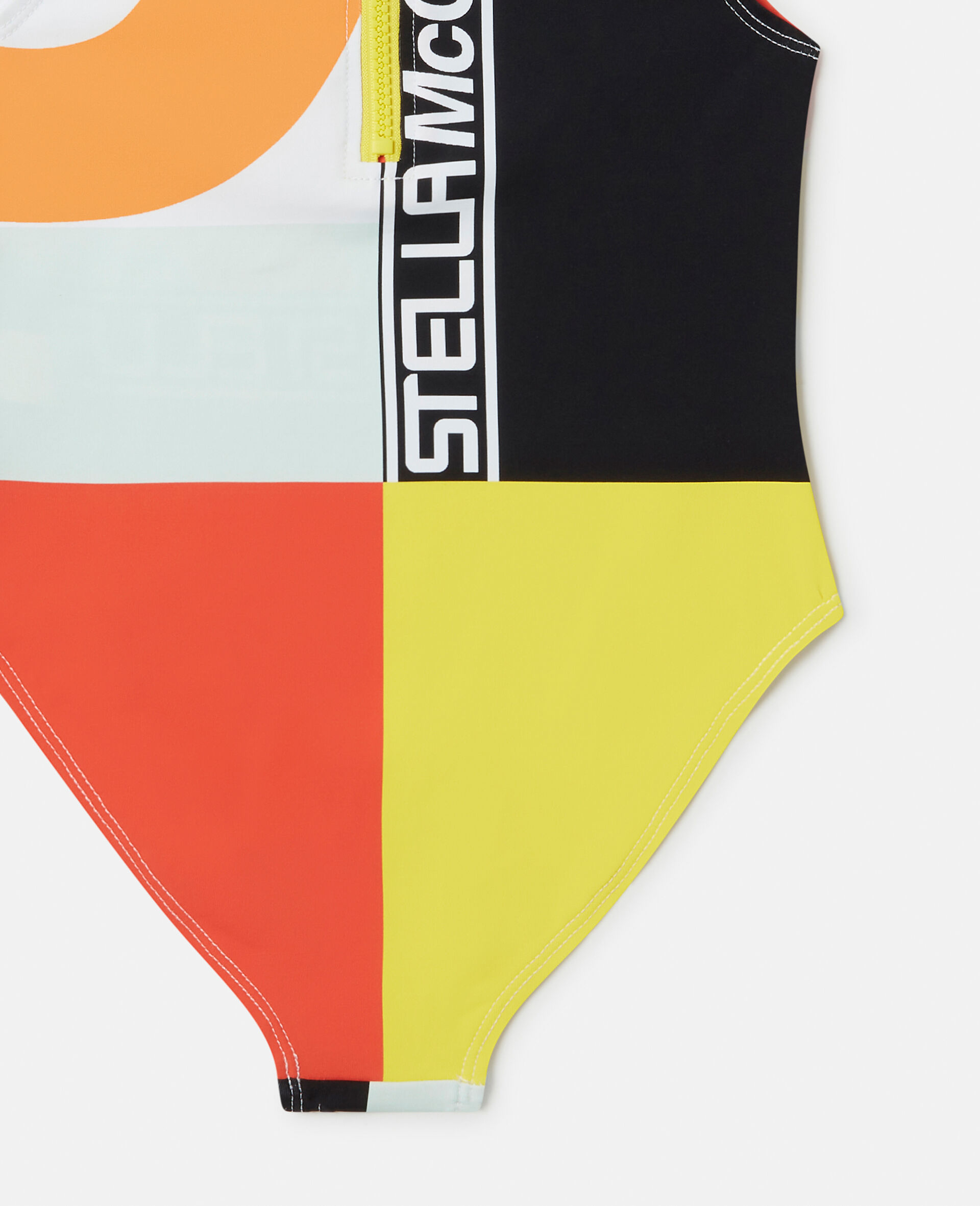 Geometric Print Active Swimsuit-Multicolour-large image number 3