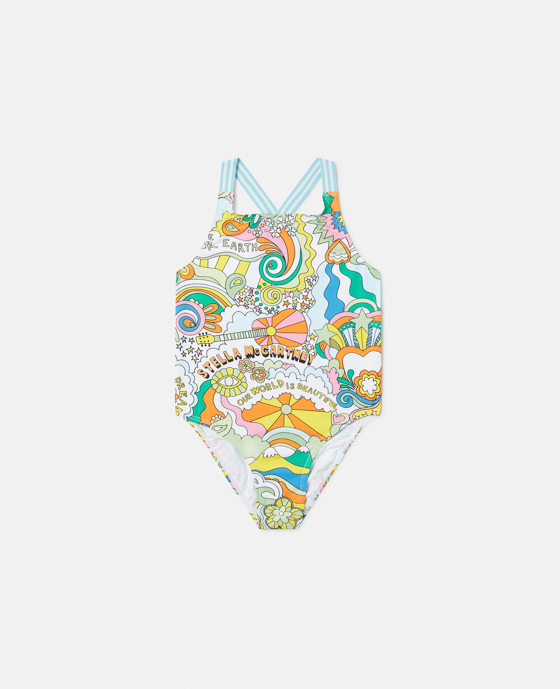 'Love to Dream' Print Swimsuit-White-large image number 0