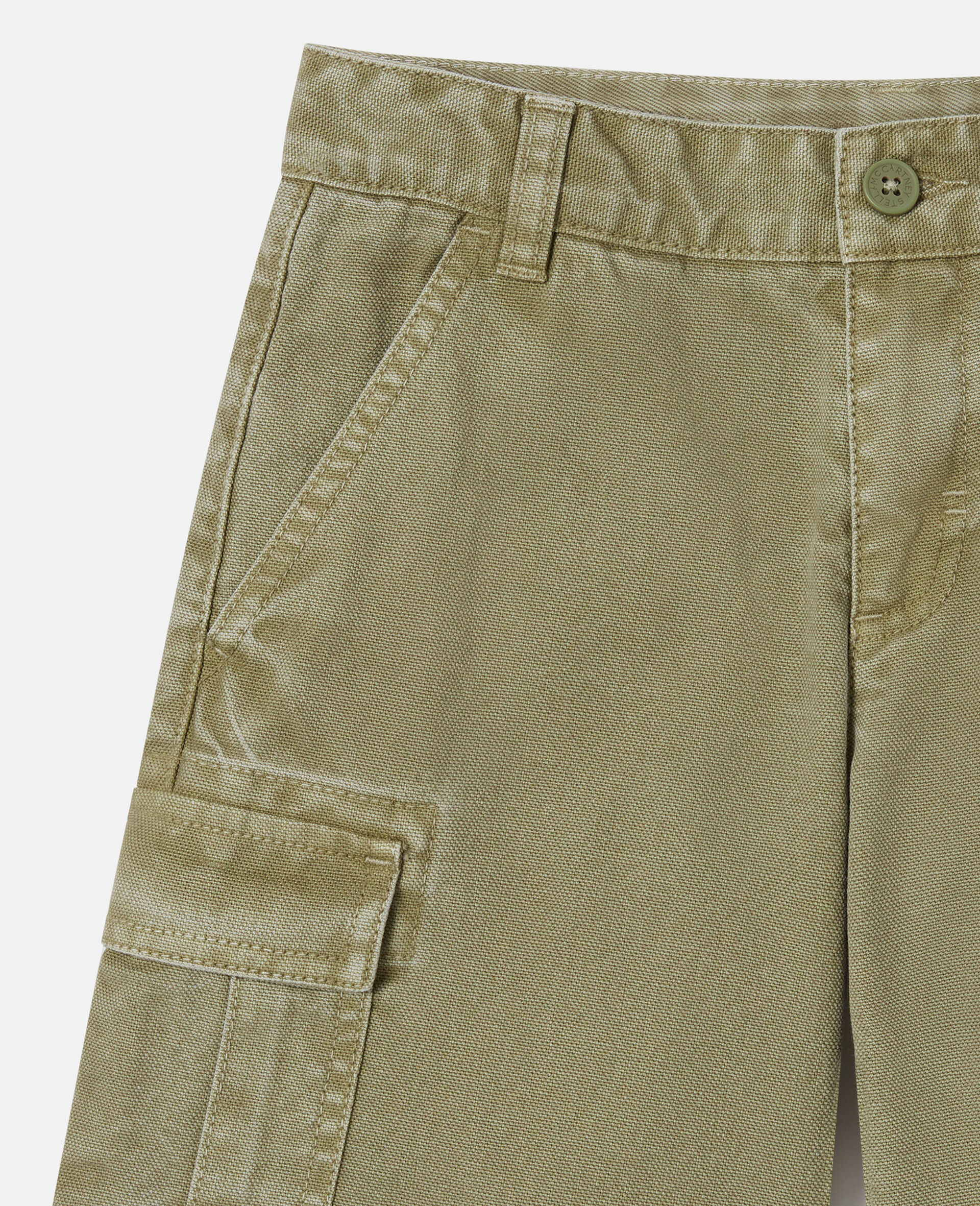  Canvas Cargo Shorts-Green-medium