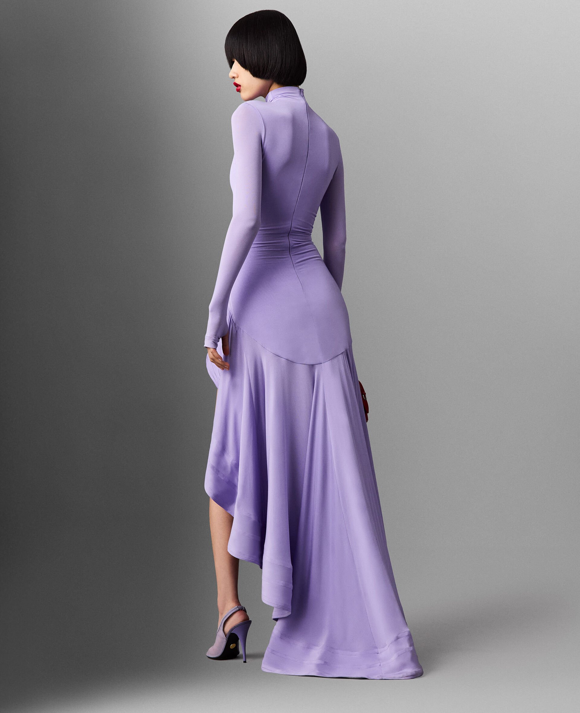 Robe de cocktail a volants en jersey crepe-Noir-large image number 4