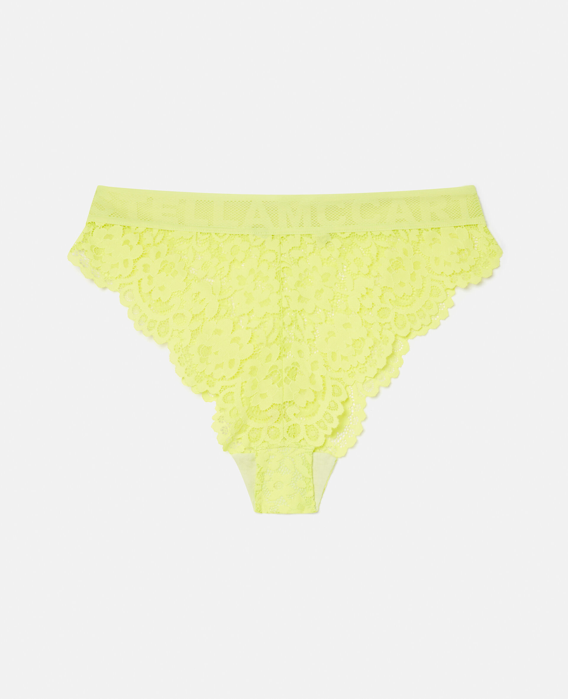 Lace Flounce High Leg High Waisted Briefs-Yellow-large image number 0