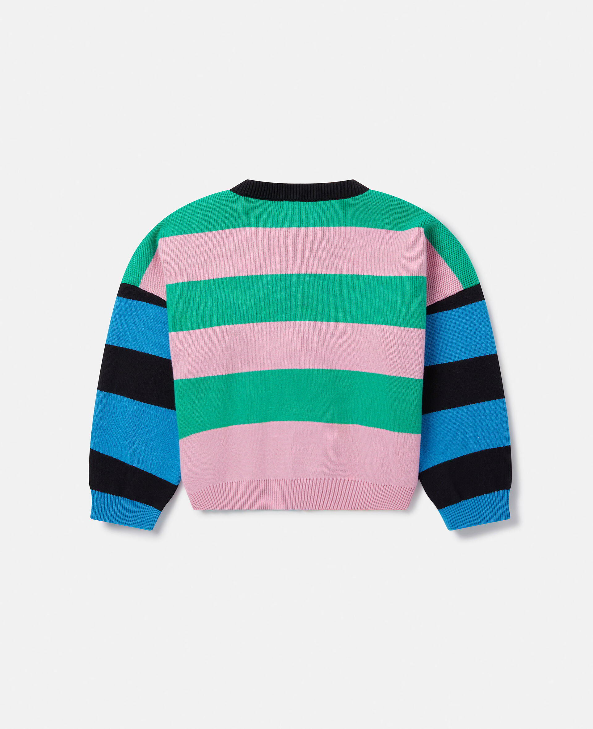 Variegated Stripe Zip Cardigan-Multicolour-large image number 2