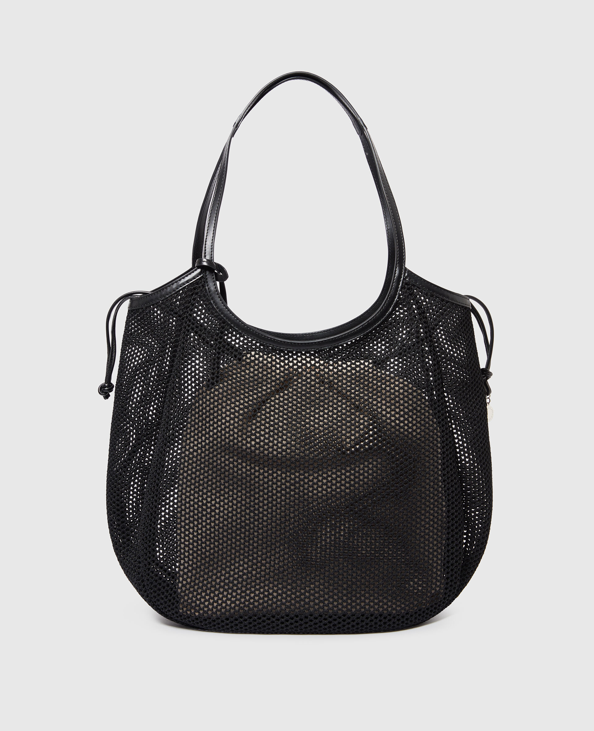 Logo Mesh Hobo Bag-Black-large image number 4
