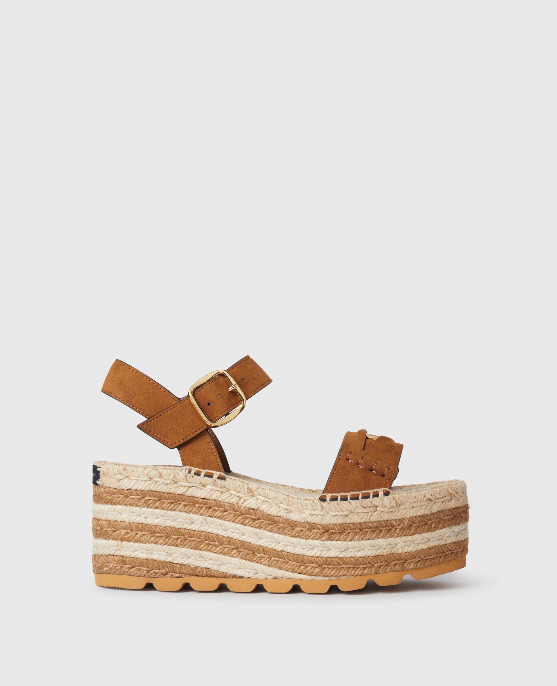 Gaia Platform Espadrille Wedges-Brown-medium