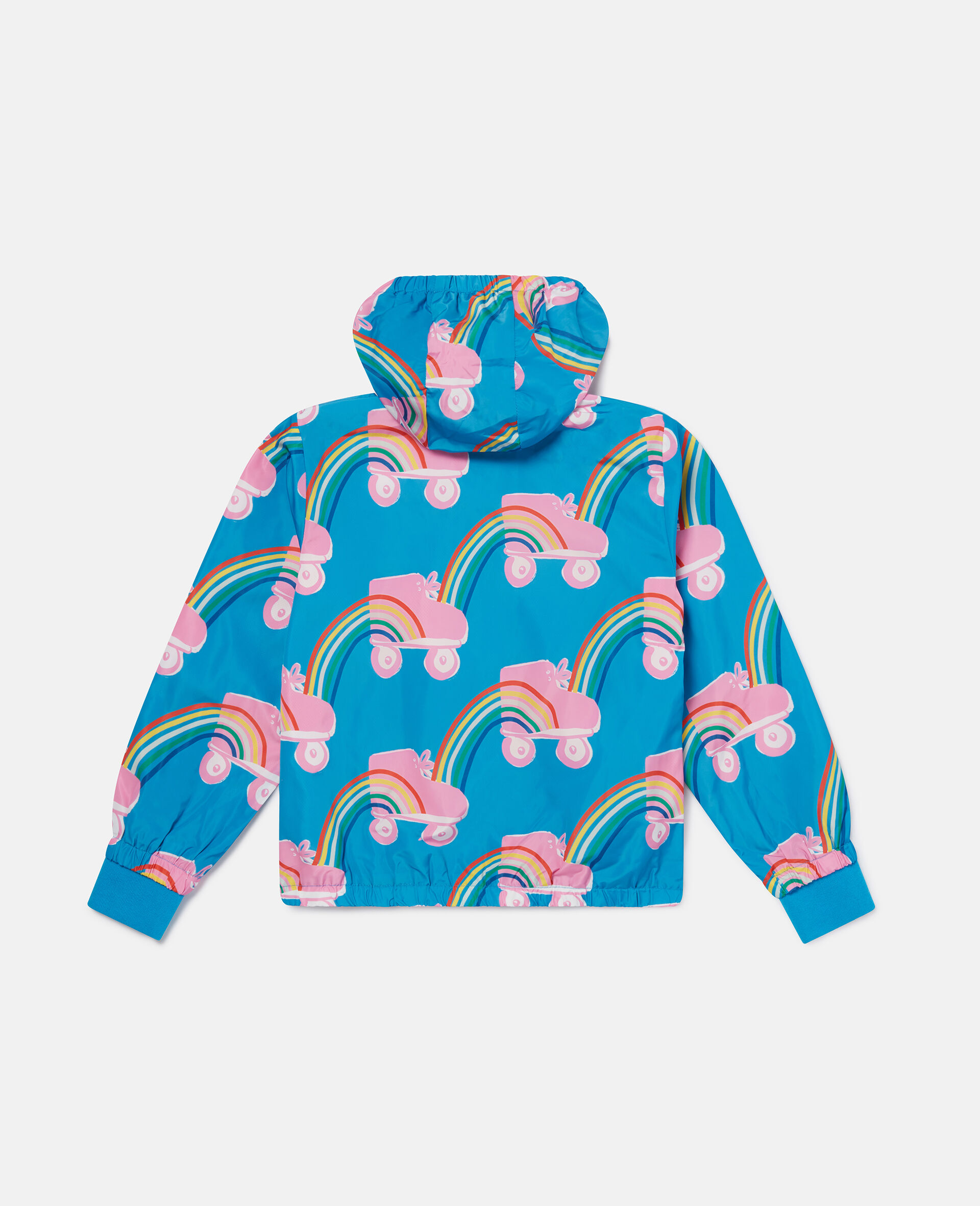 Fleecejacke mit Rollerskate-Regenbogen-Print-Blau-large image number 2