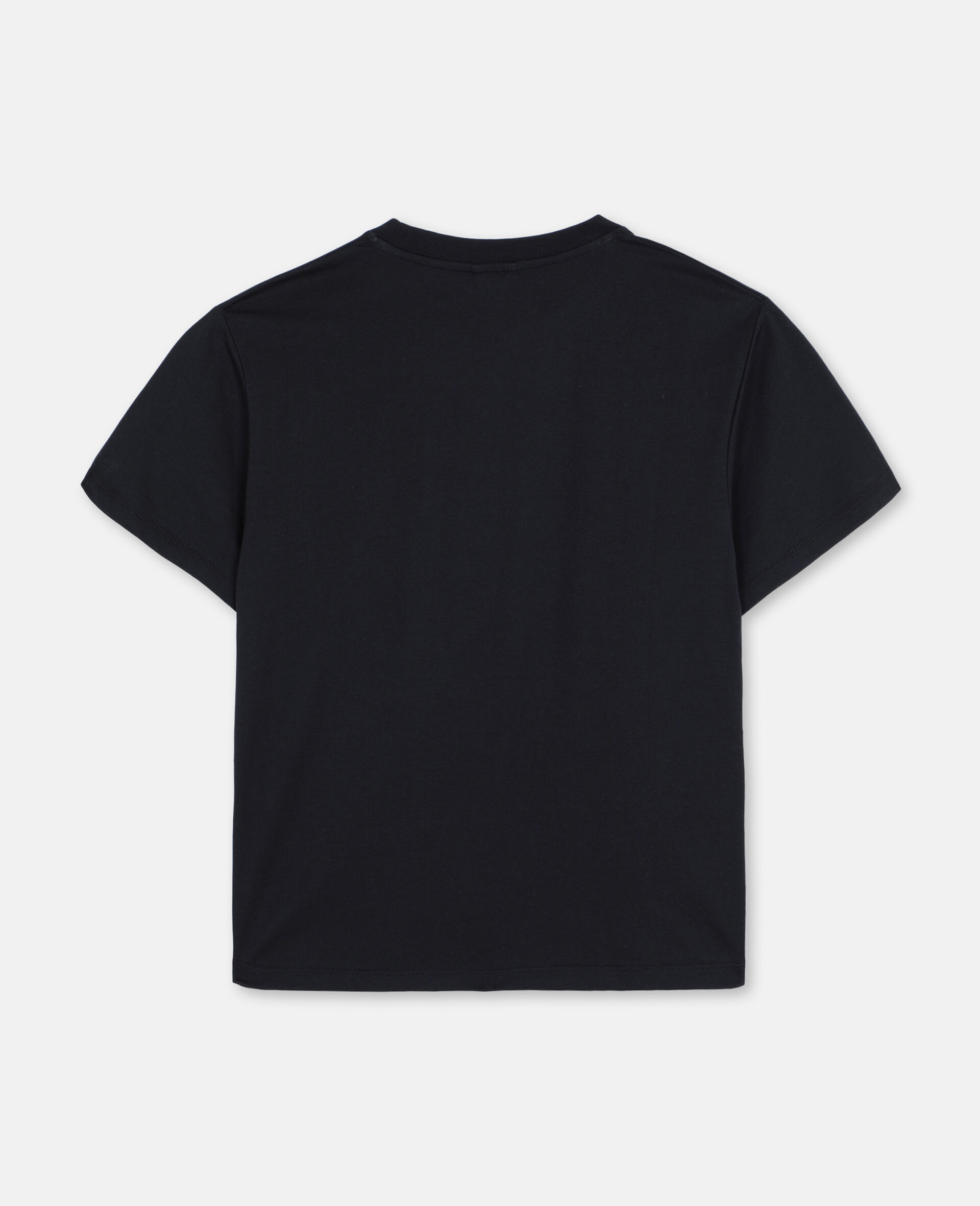 Oversize Skater Cotton T-shirt -Black-large image number 3