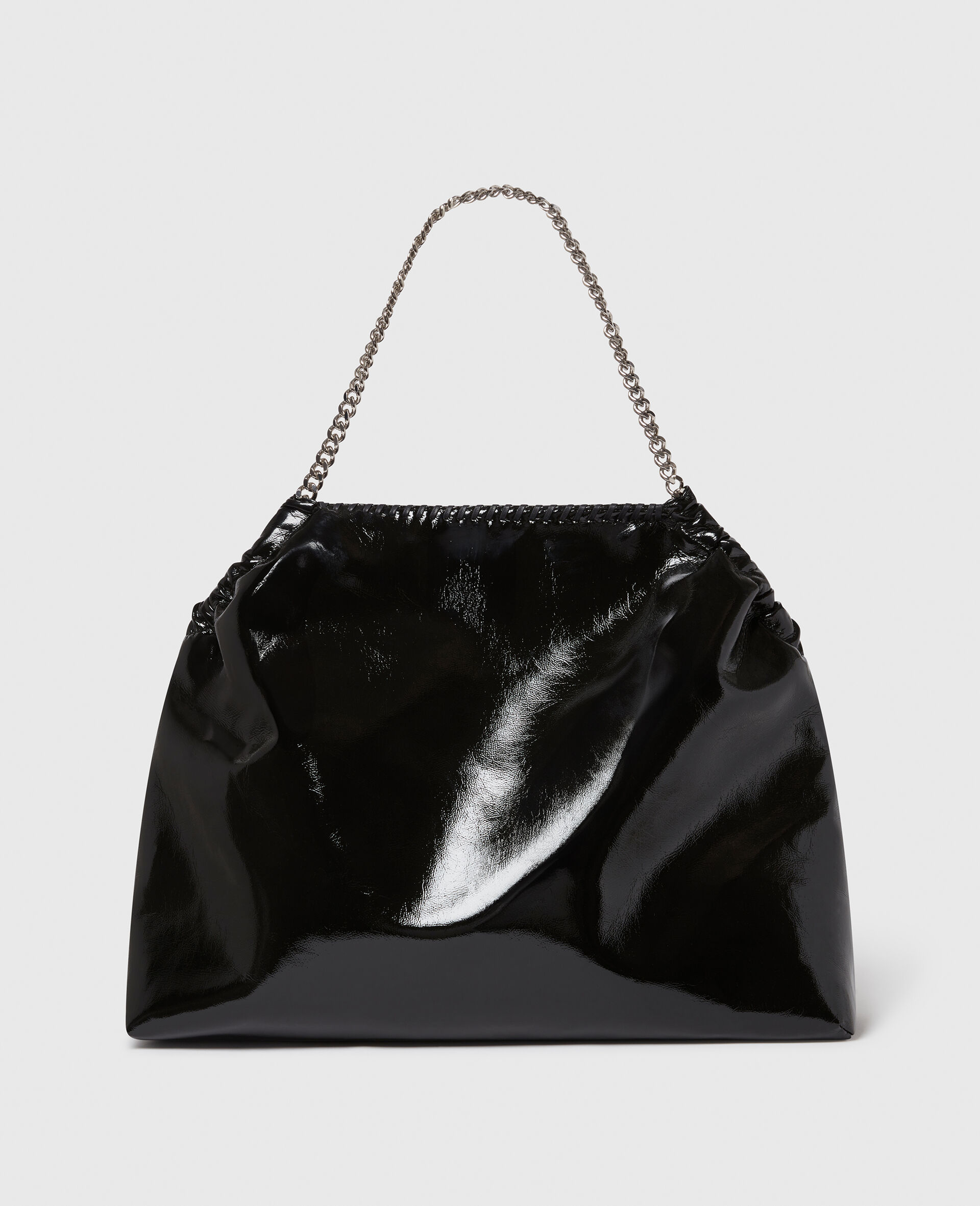 Falabella Drawstring Patent Tote Bag-Black-large image number 3