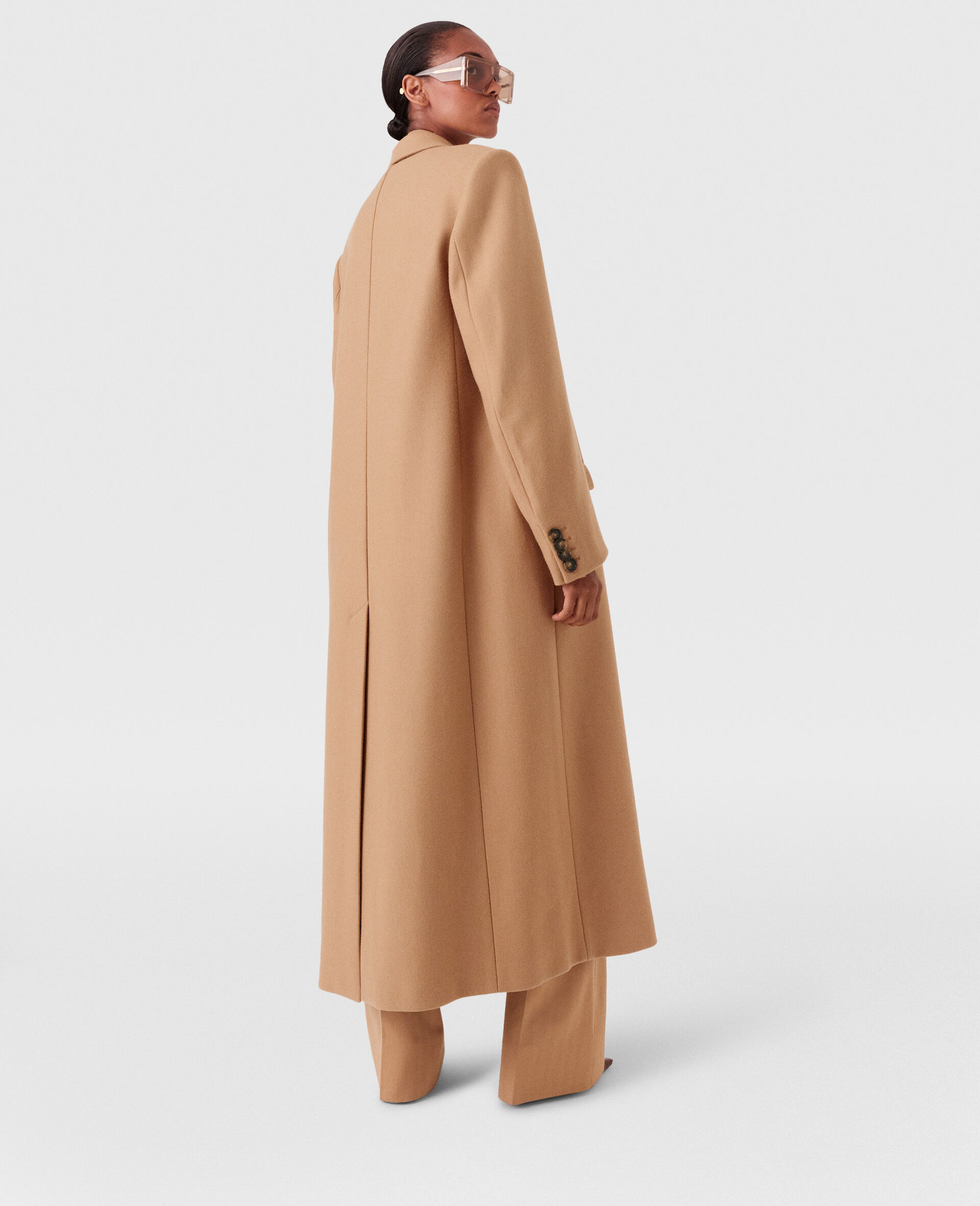 Double Breasted Longline Coat-Brown-large image number 2