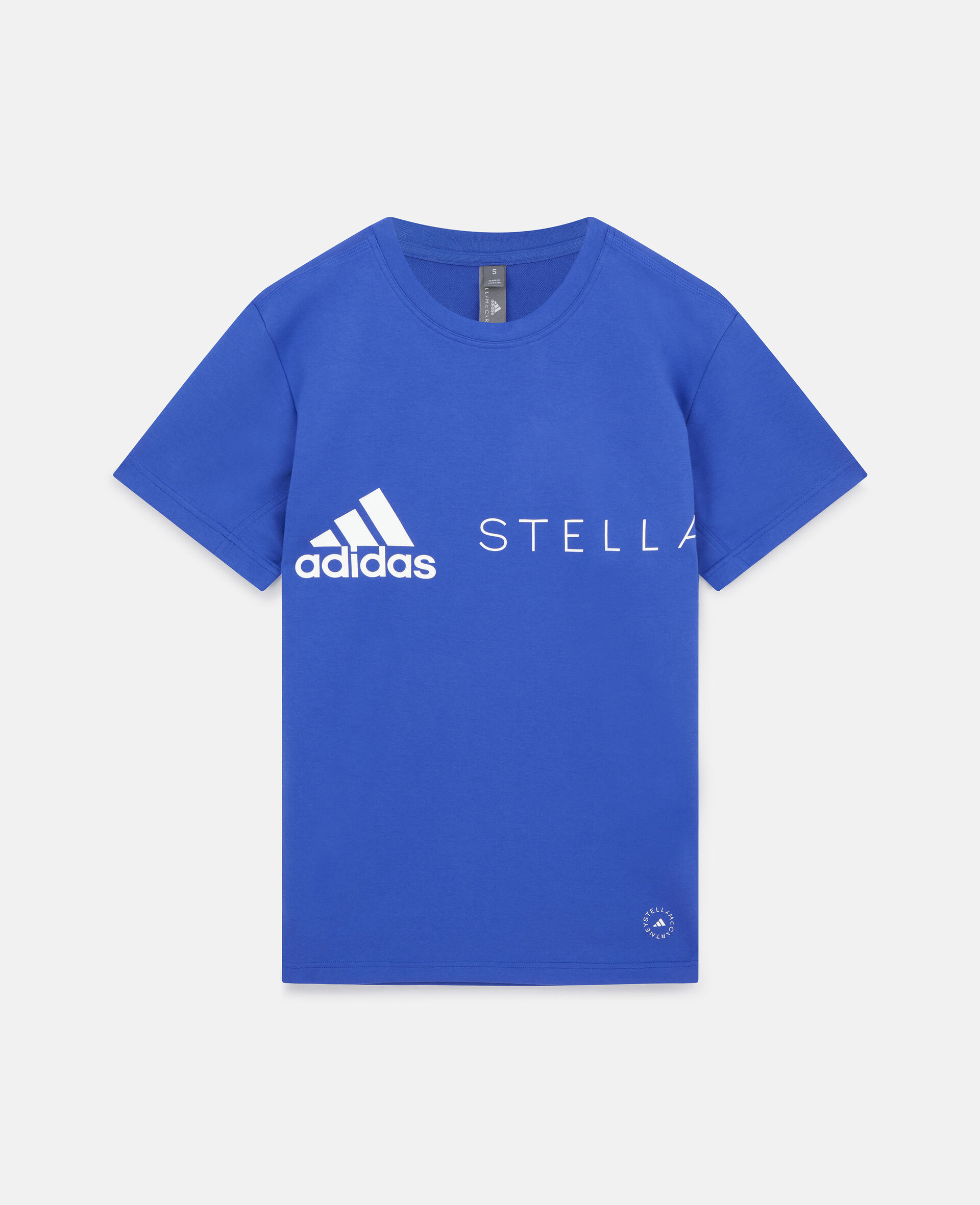 T-shirt sportiva con logo-Blu-large image number 0