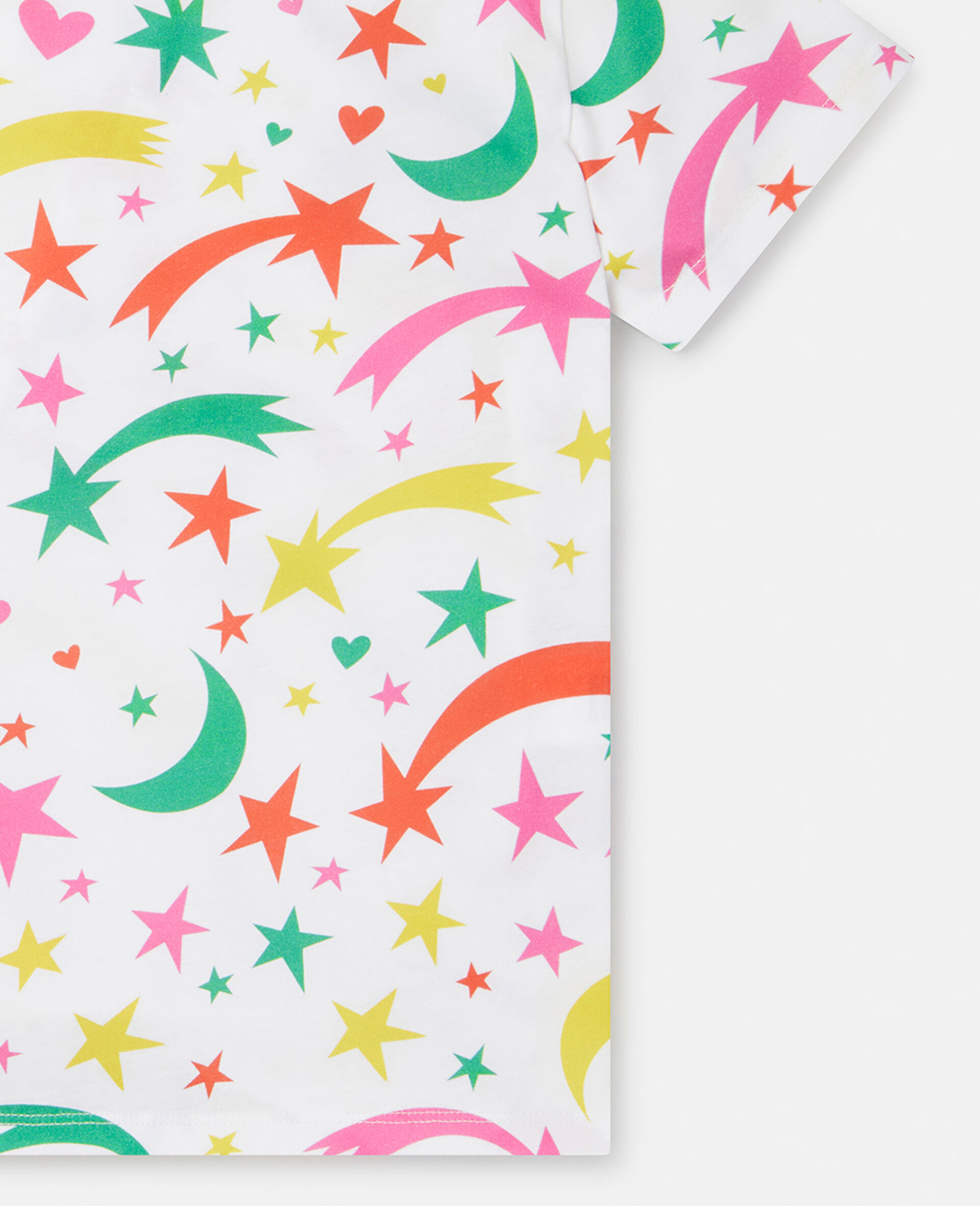 Shooting Stars Print Cotton T‐Shirt-White-large image number 1