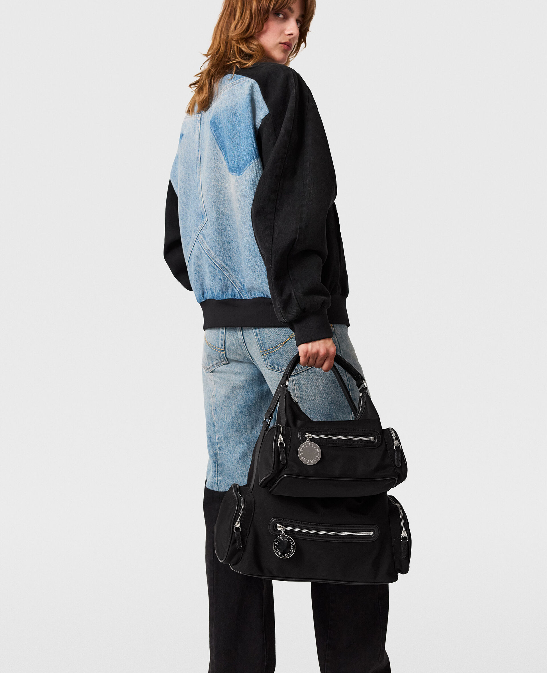 Patchwork Denim Jacket-Blue-large image number 3