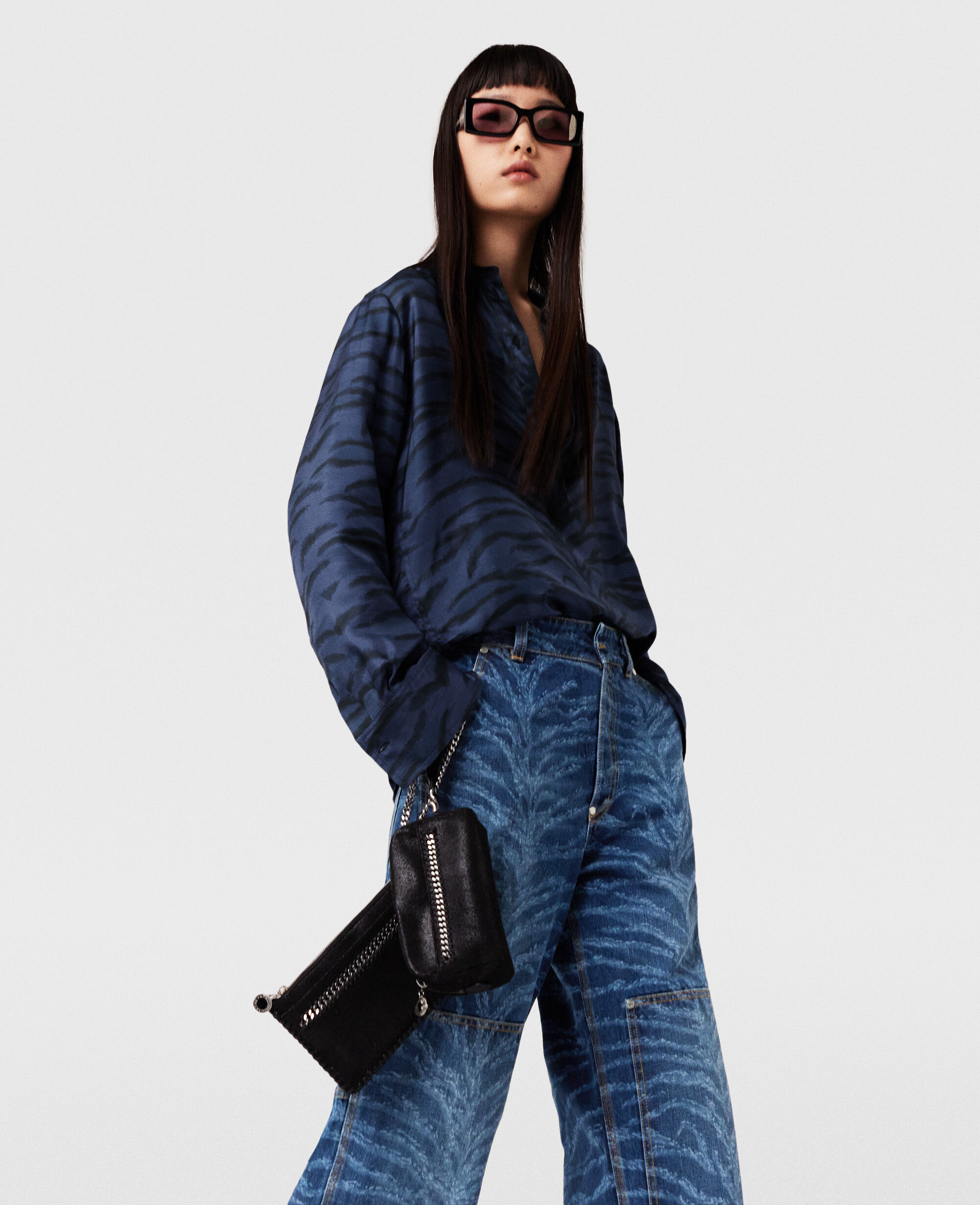 Women Pitch black Falabella Wrist Pouch | Stella McCartney US Women Pitch black Falabella Wrist Pouch | Stella McCartney US